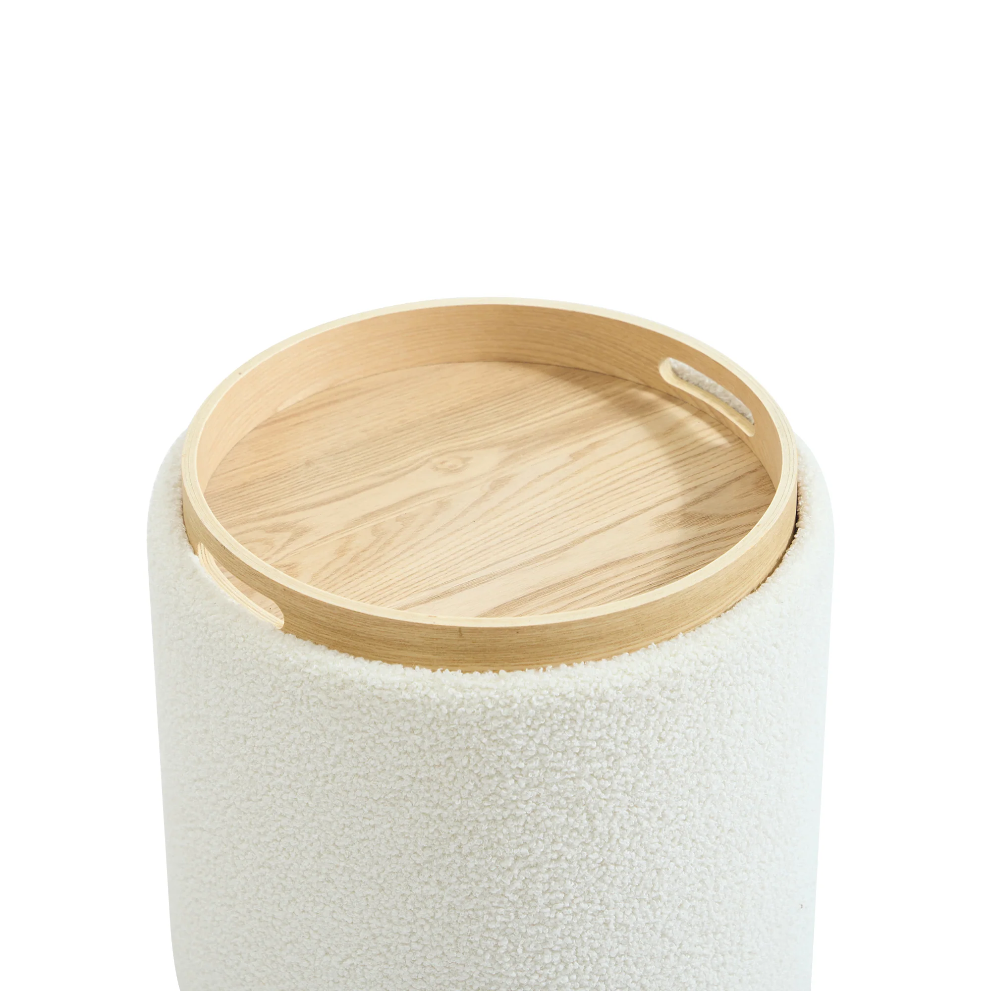 KEMI - Pouf avec rangement en bouclettes blanches - Image 6
