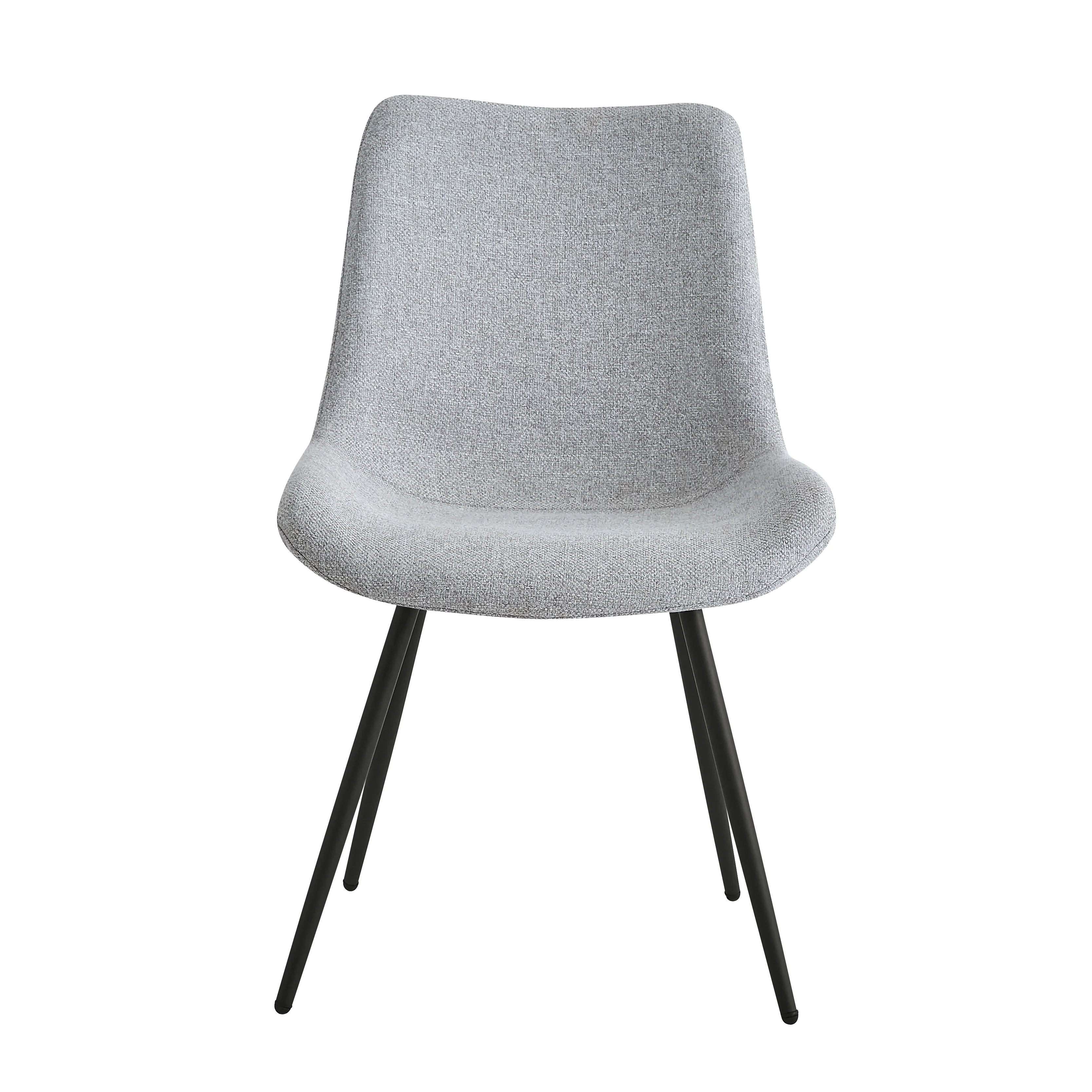 KOGE - Lot de 2 chaises en métal et tissu gris - Image 5