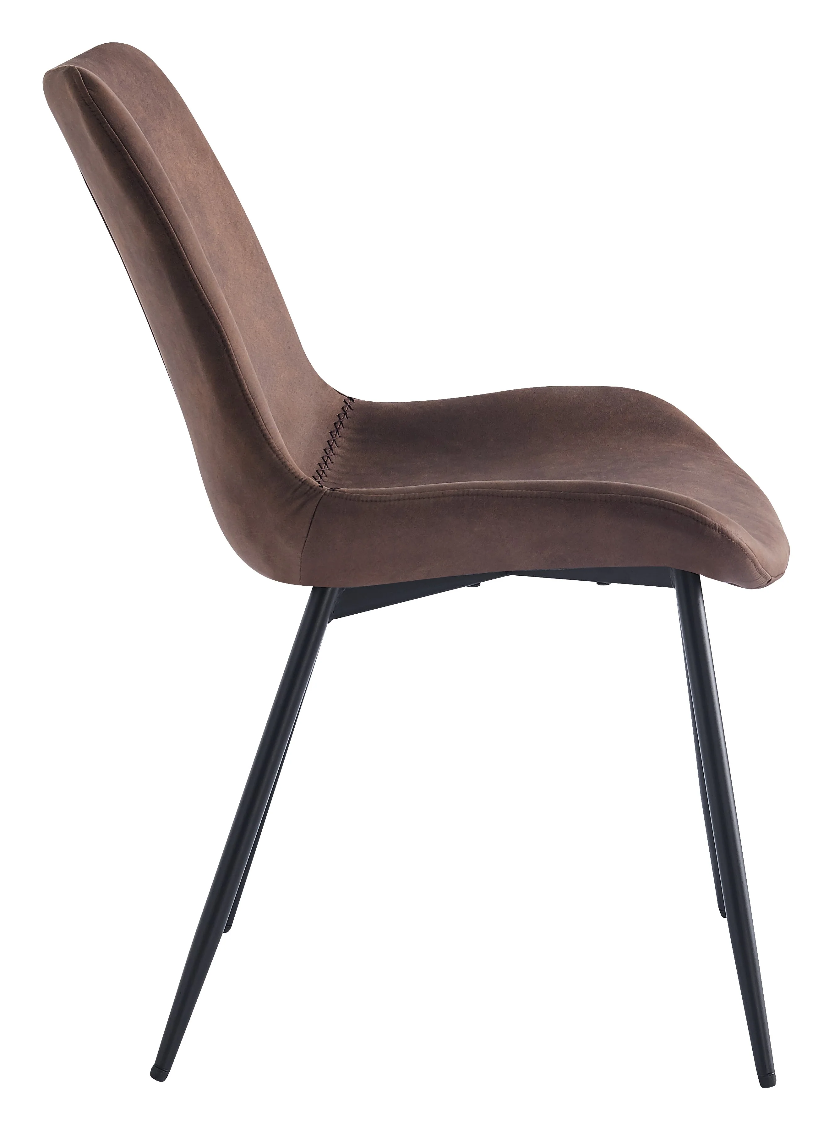 KOGE - Lot de 2 chaises en métal et suèdine marron - Image 3