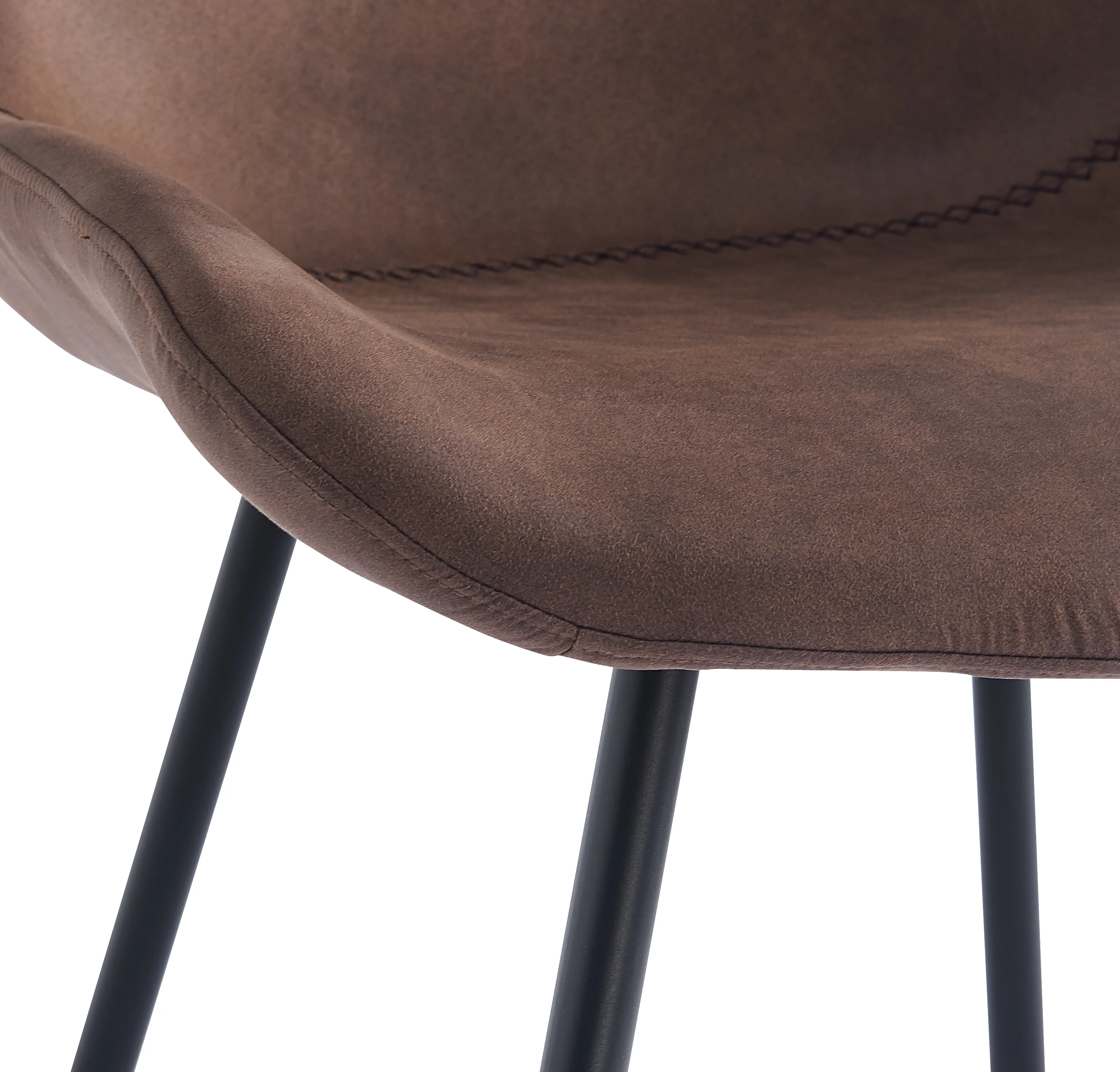 KOGE - Lot de 2 chaises en métal et suèdine marron - Image 6