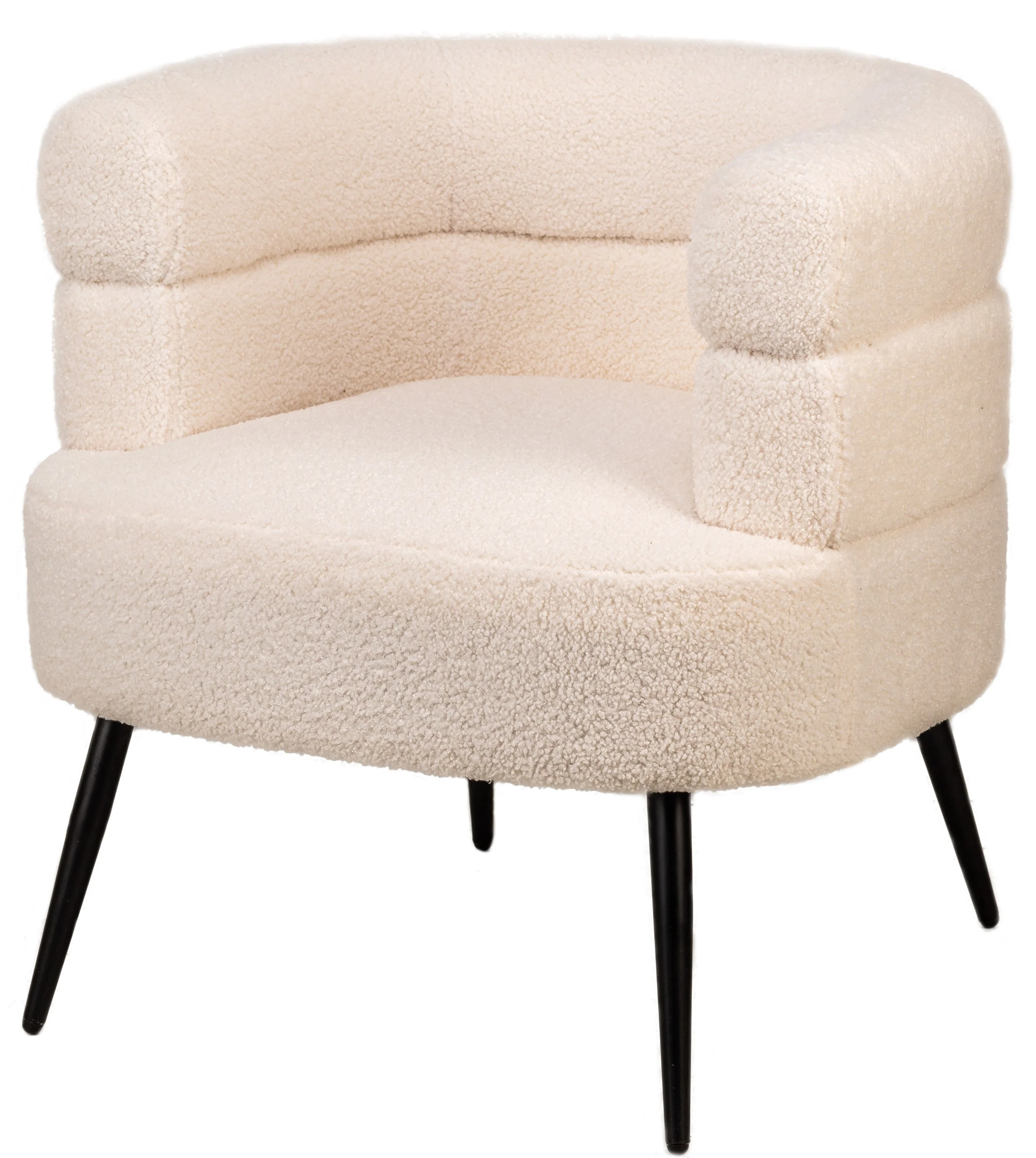 KORGEN - Fauteuil de salon en métal et bouclettes blanches - Image 8