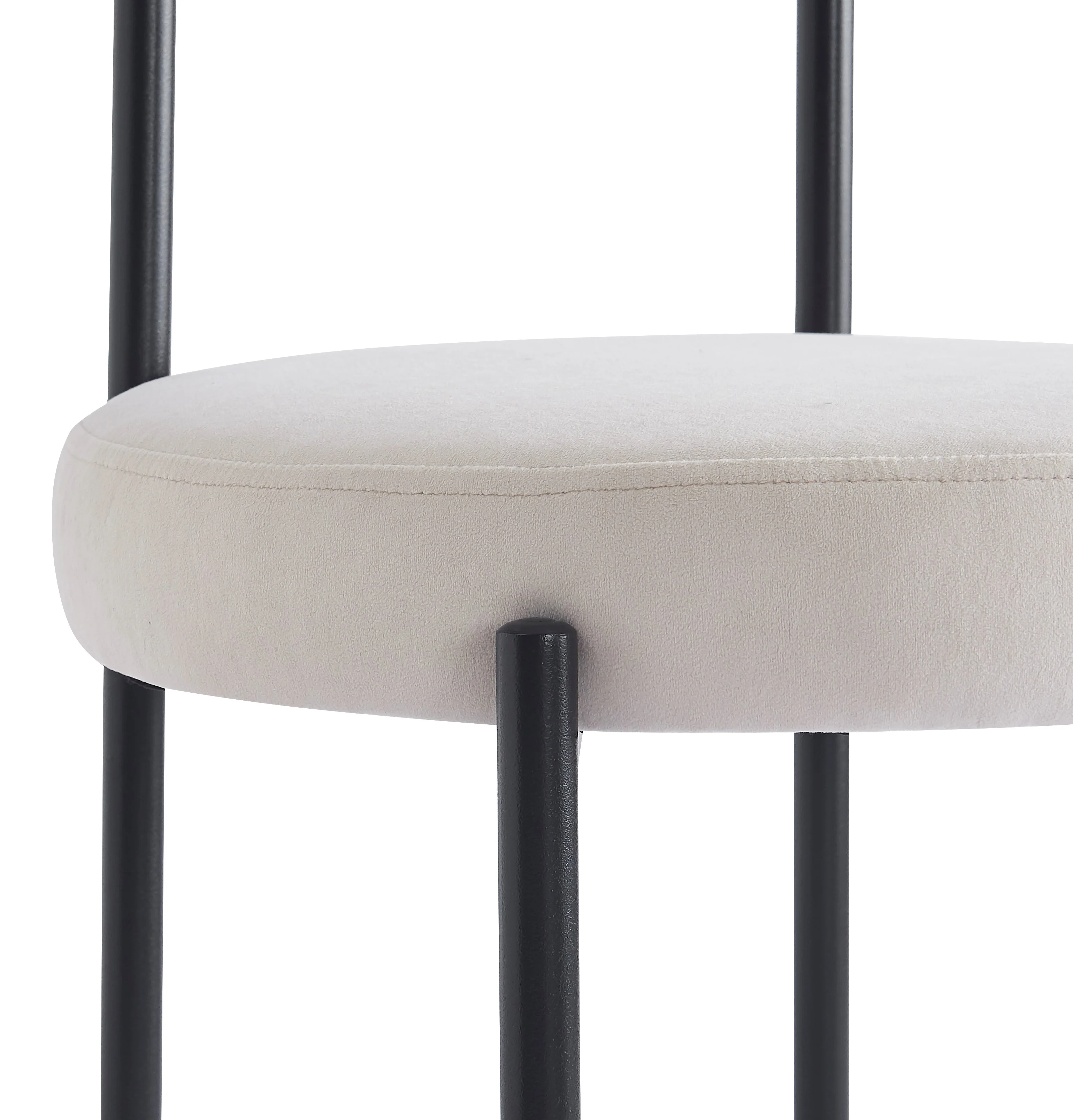 LARS - Lot de 2 chaises scandinaves en métal et velours beige - Image 4