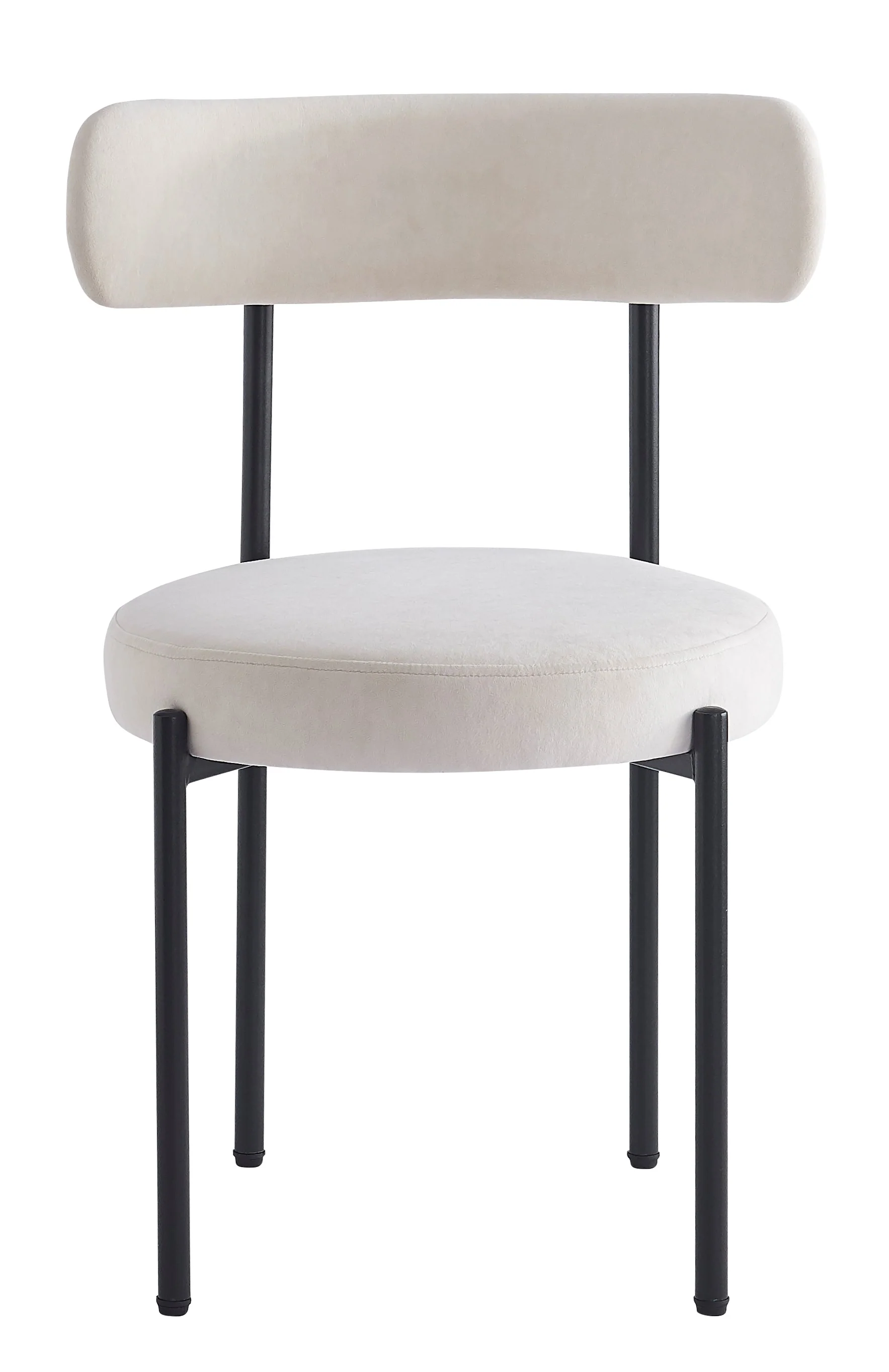 LARS - Lot de 2 chaises scandinaves en métal et velours beige - Image 6