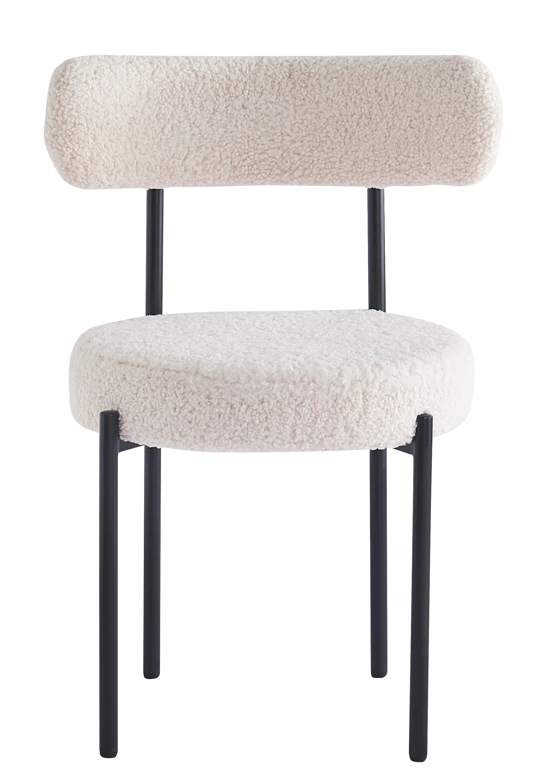 LARS - Lot de 2 chaises scandinaves en métal et bouclettes blanches - Image 7