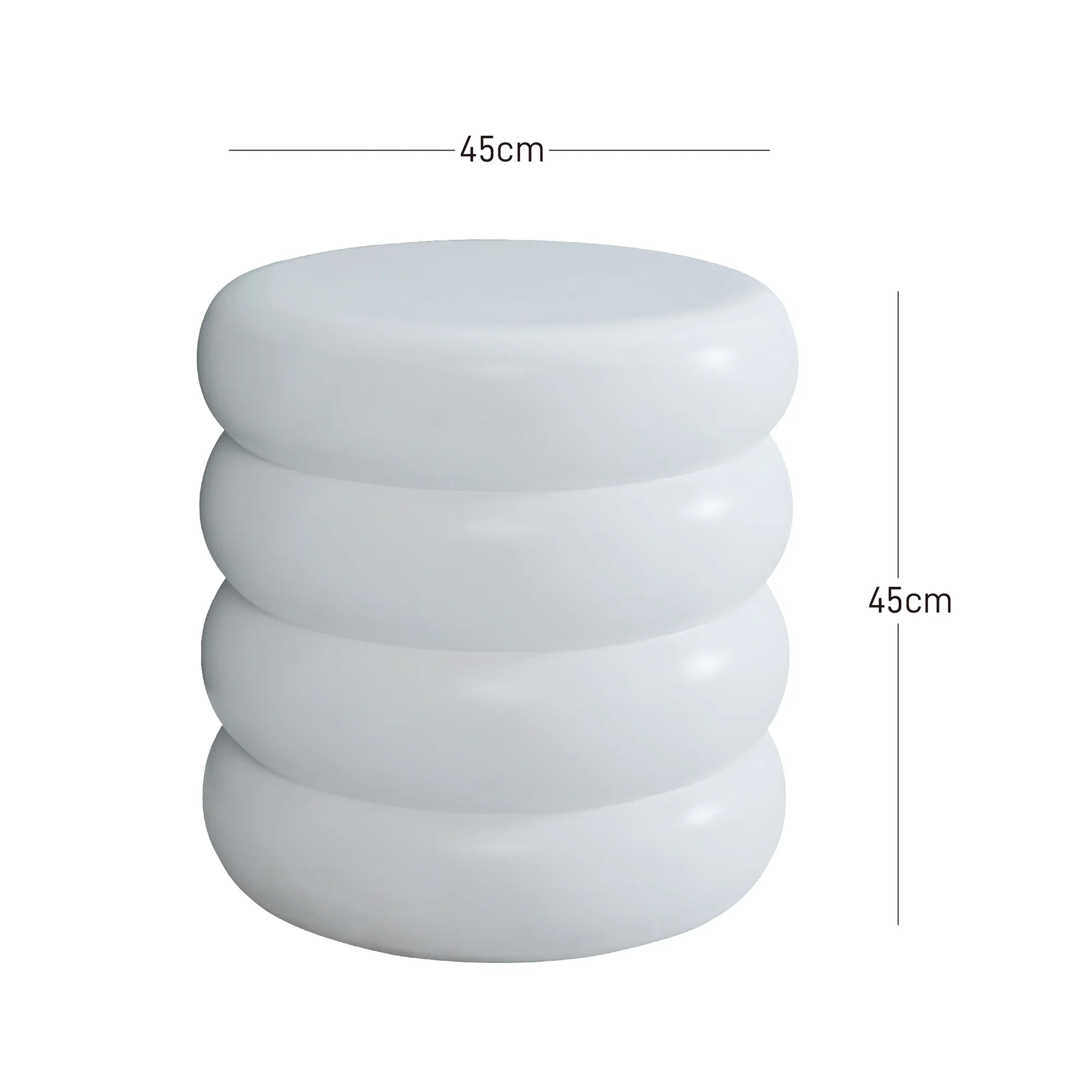 LOKKA - Table d'appoint bout de canapé intérieur extérieur en magnesite blanc - Image 6