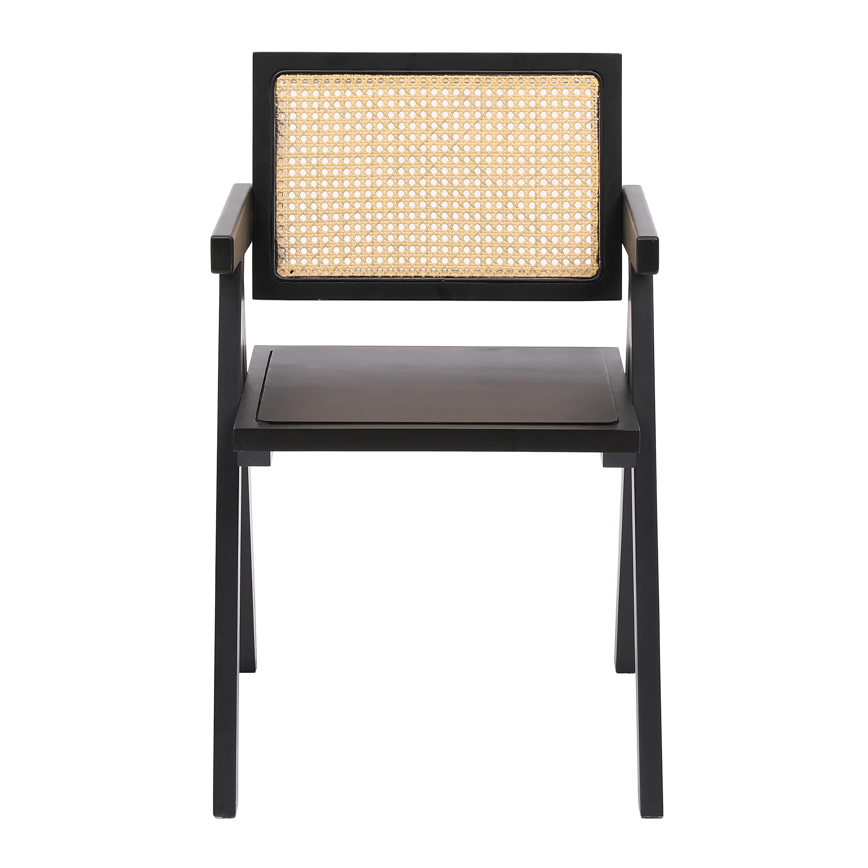 MADEIRA - Fauteuil de table en bois et cannage noir - Image 4
