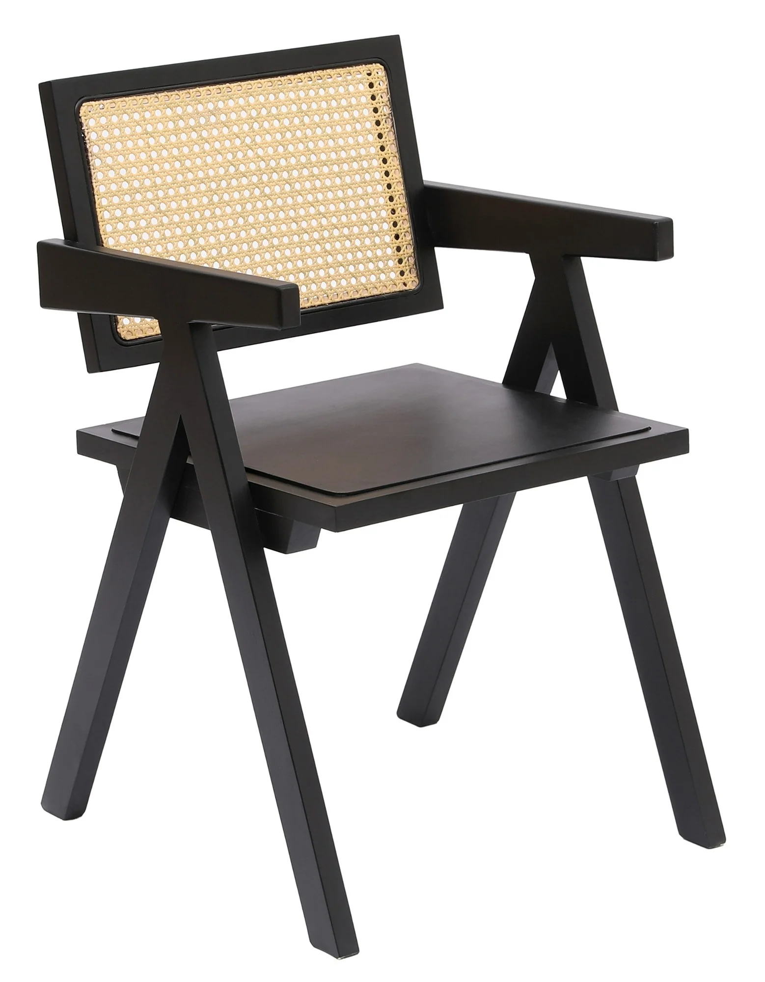 MADEIRA - Fauteuil de table en bois et cannage noir - Image 8
