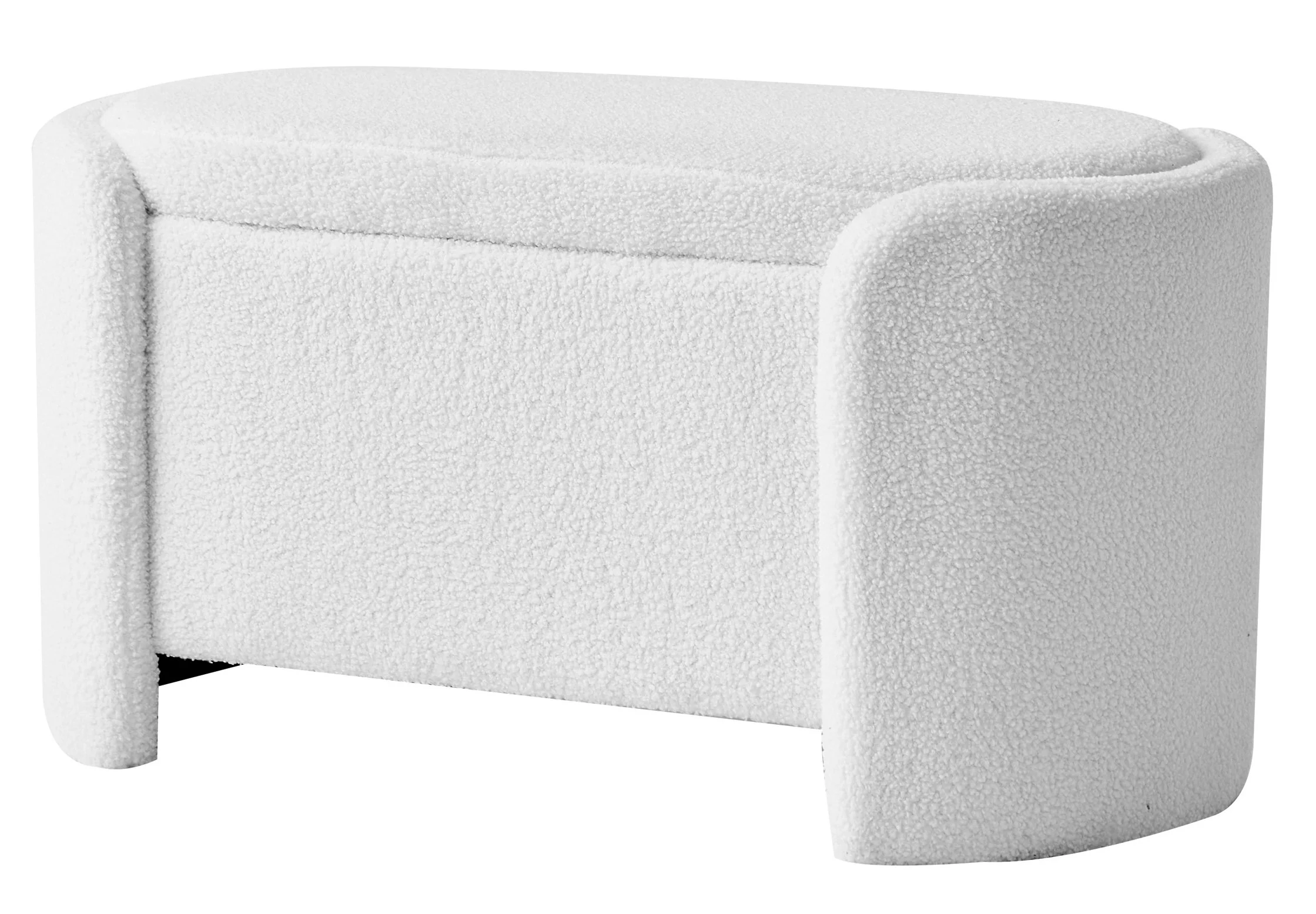 MOSS - Banc avec rangement en bouclettes blanches - Image 7
