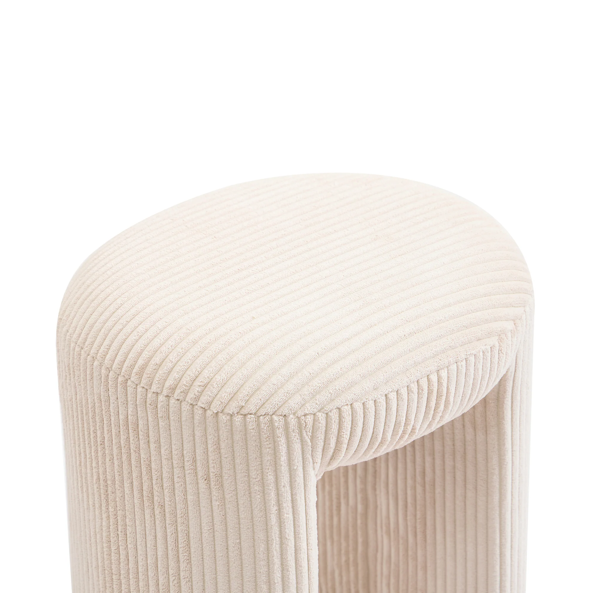 NAGA - Pouf en velours côtelé beige - Image 6