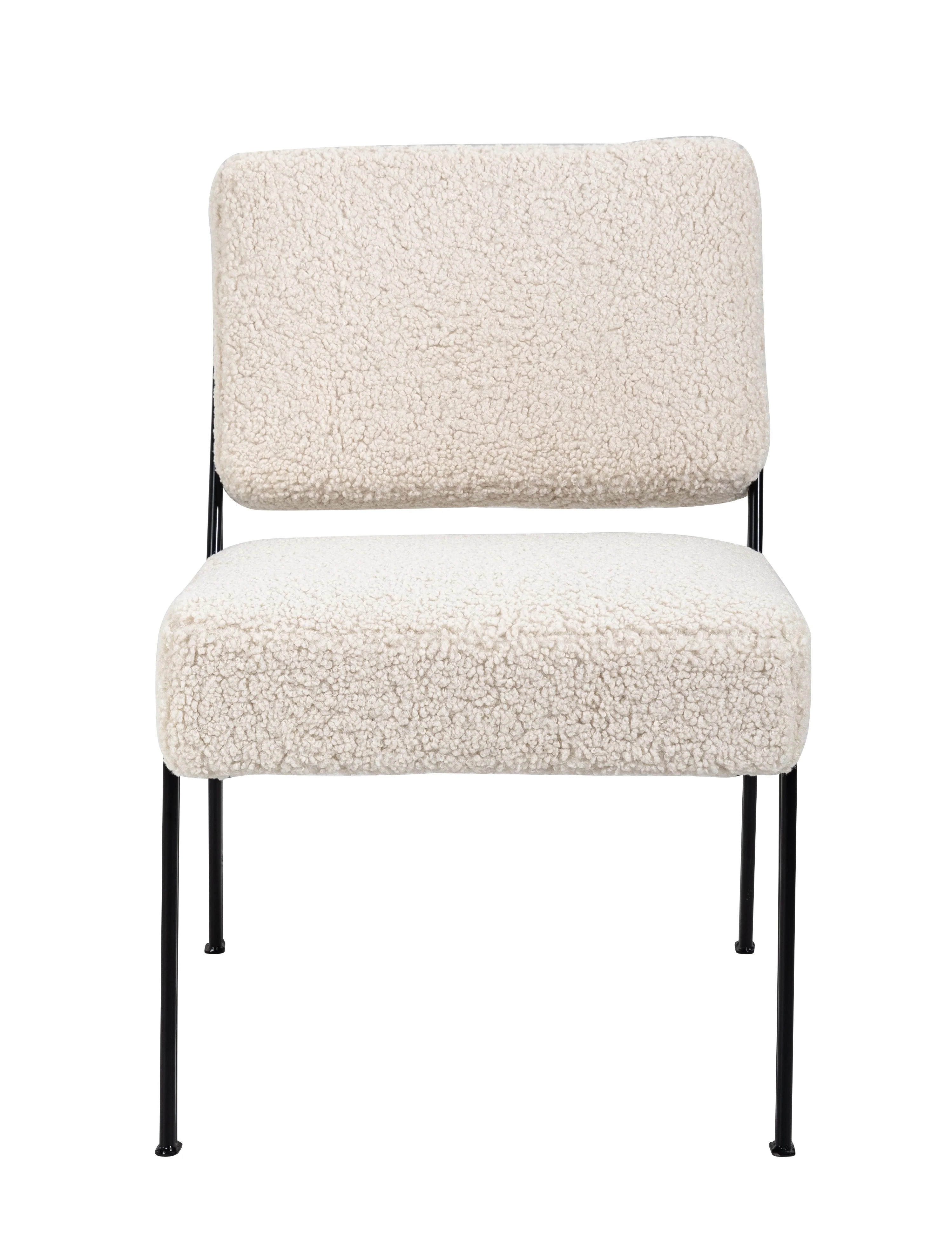 NAIROBI - Fauteuil de salon en métal et bouclettes blanches - Image 3