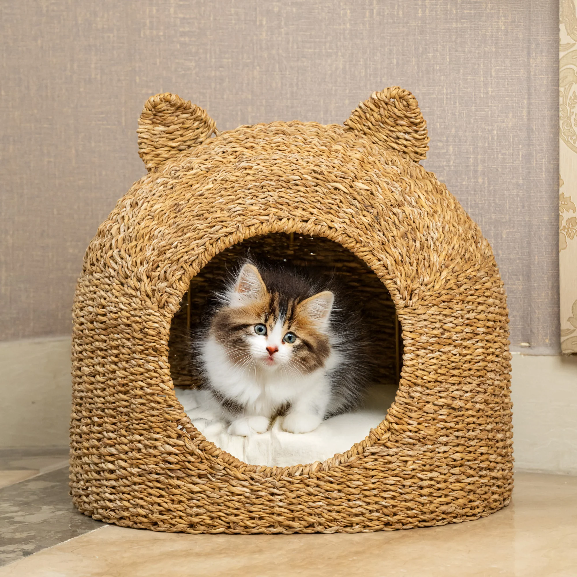 NILS - Panier niche pour chat en jute marron - Image 5