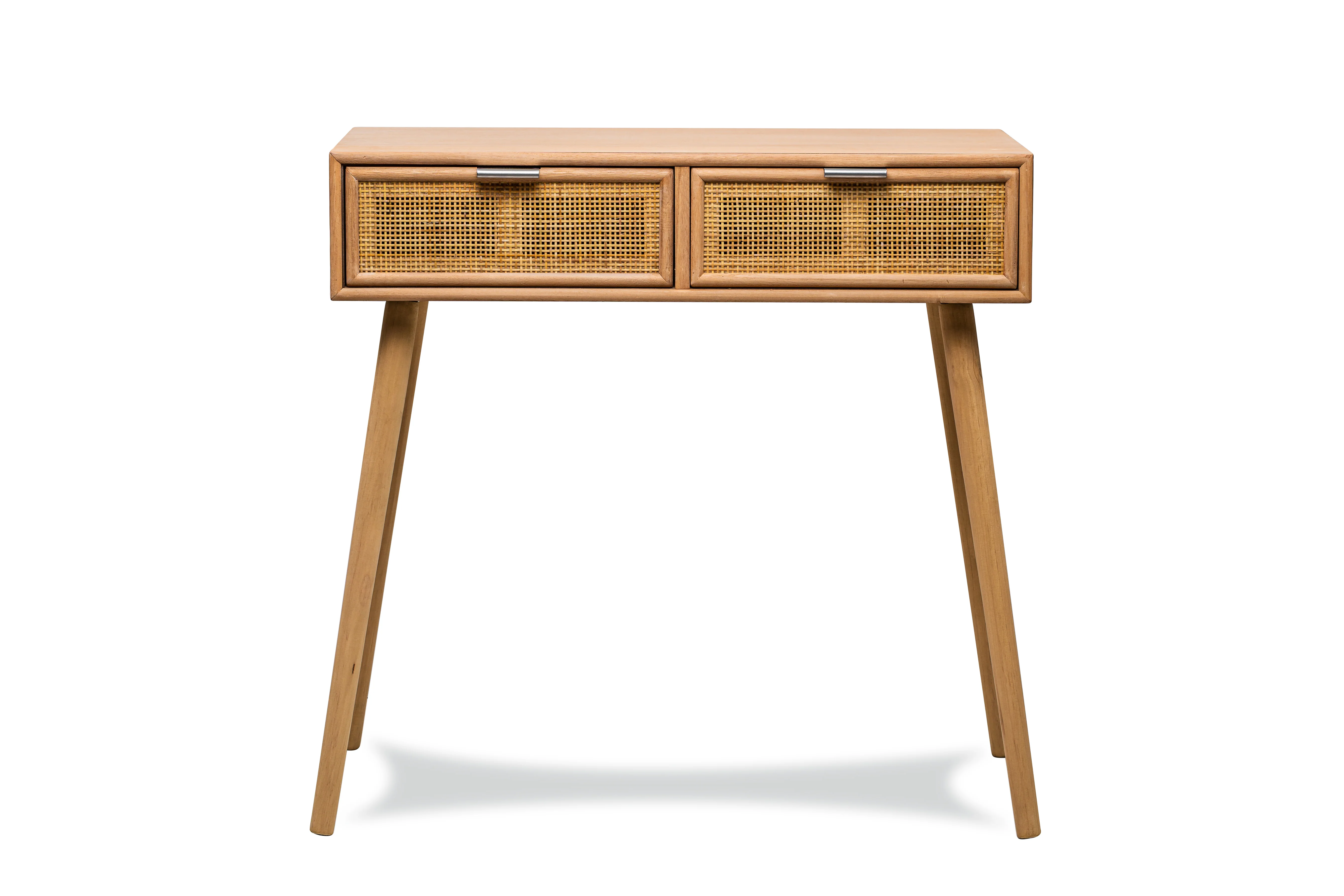 NISHIO - Console 2 tiroirs en bois et rotin naturel - Image 4