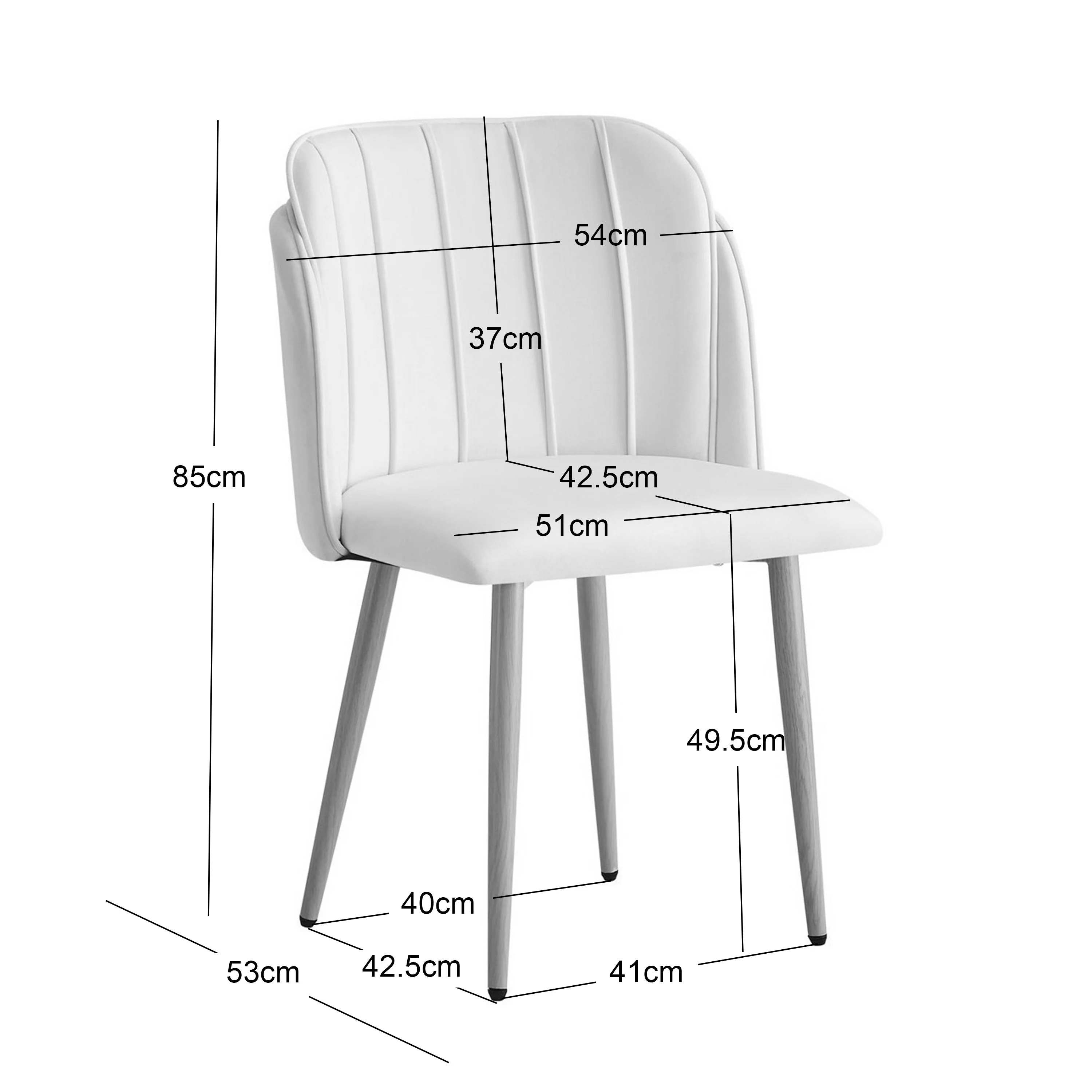 NORA - Lot de 2 chaises en métal effet bois et tissu beige - Image 4