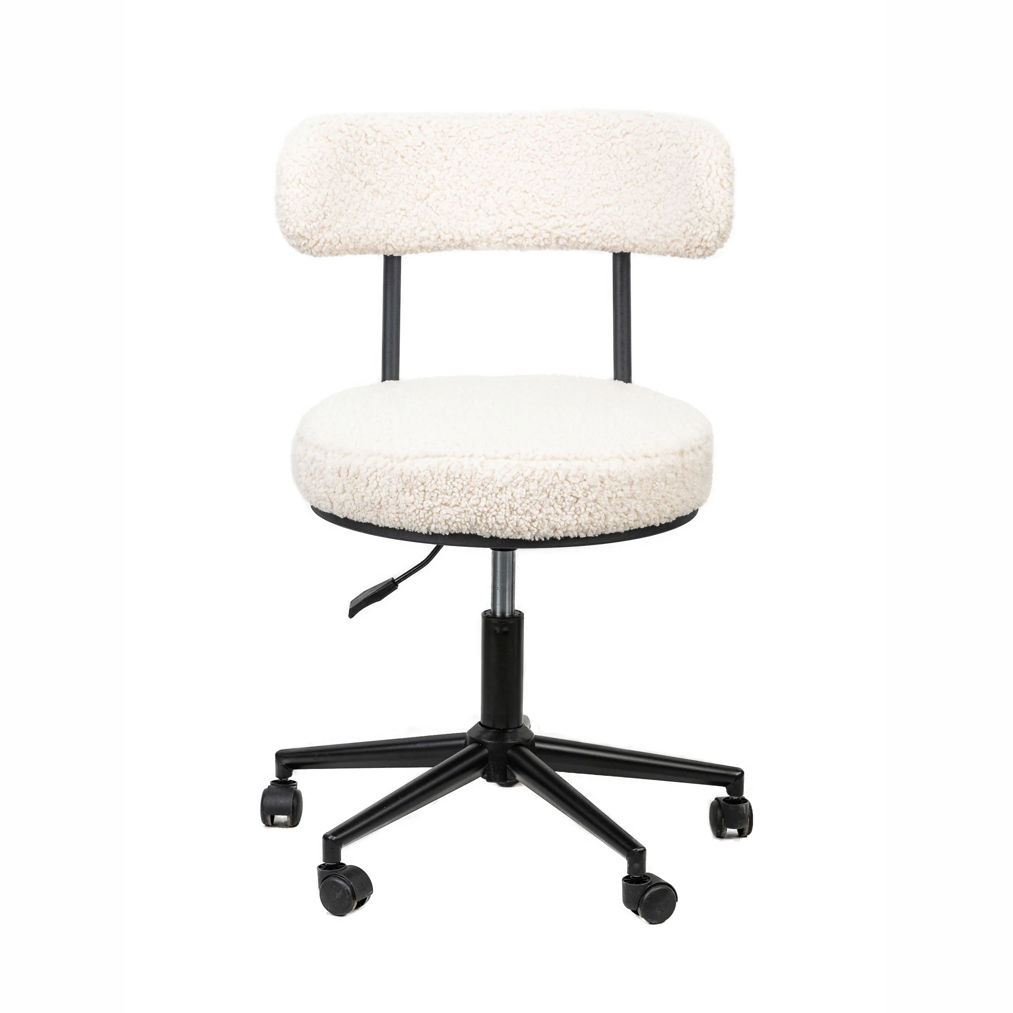 LARS - Chaise de bureau réglable en bouclettes blanches - Image 6