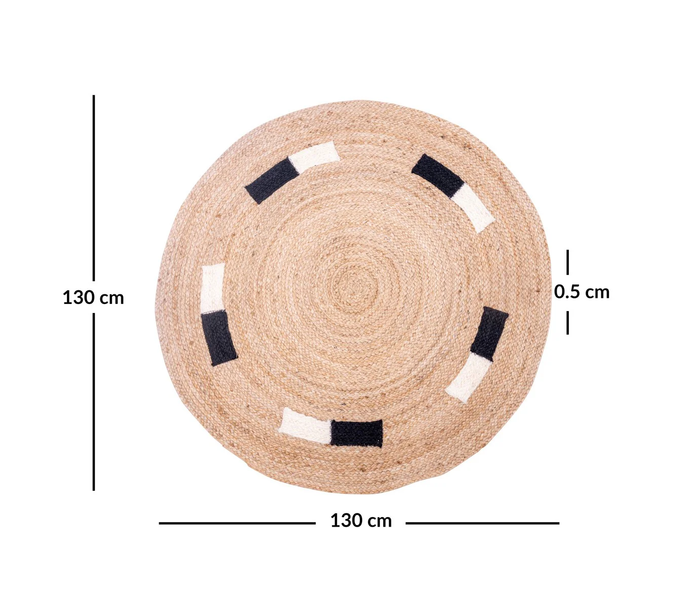OLAV - Tapis rond en jute naturelle tissée marron 130 x 130 cm - Image 4