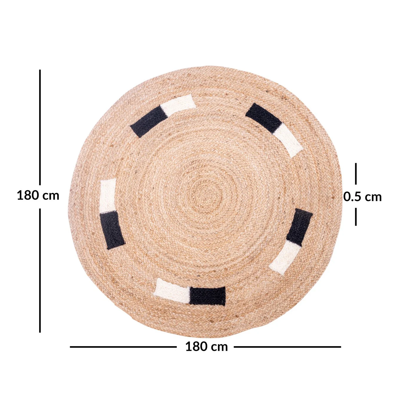 OLAV - Tapis rond en jute naturelle tissée marron 180 x 180 cm - Image 4