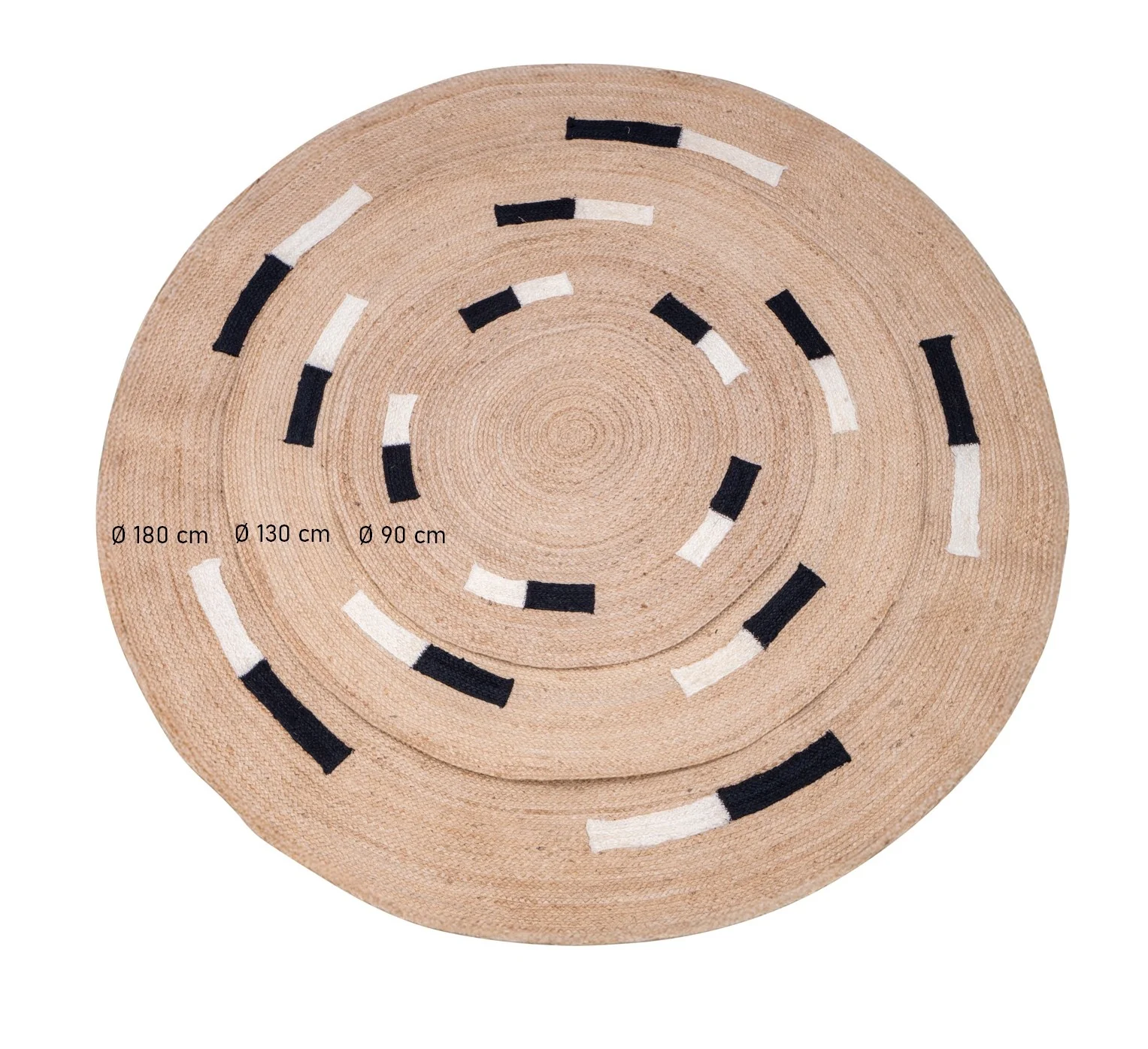 OLAV - Tapis rond en jute naturelle tissée marron 180 x 180 cm - Image 7