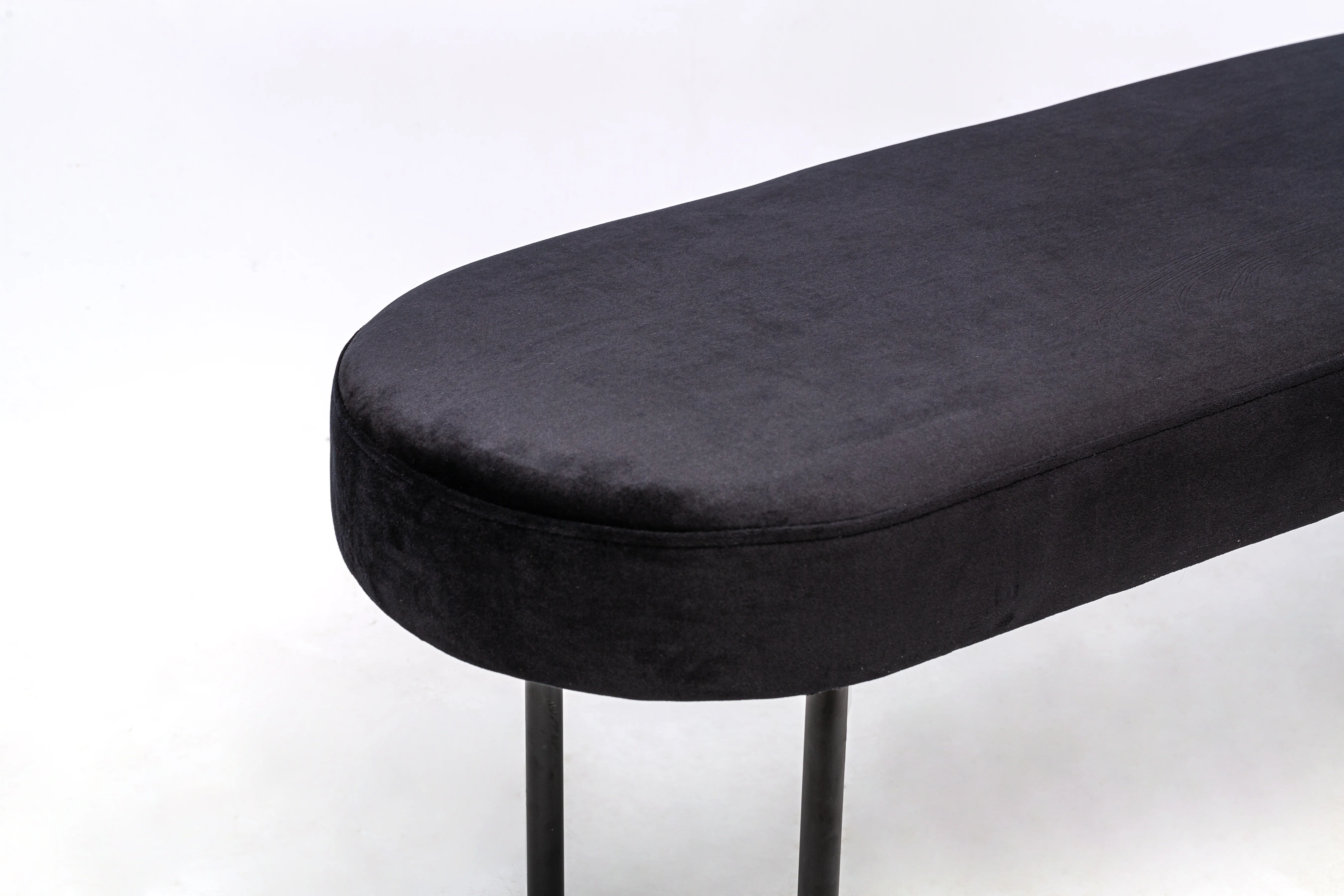 OSLO - Banc en métal et velours noir - Image 6