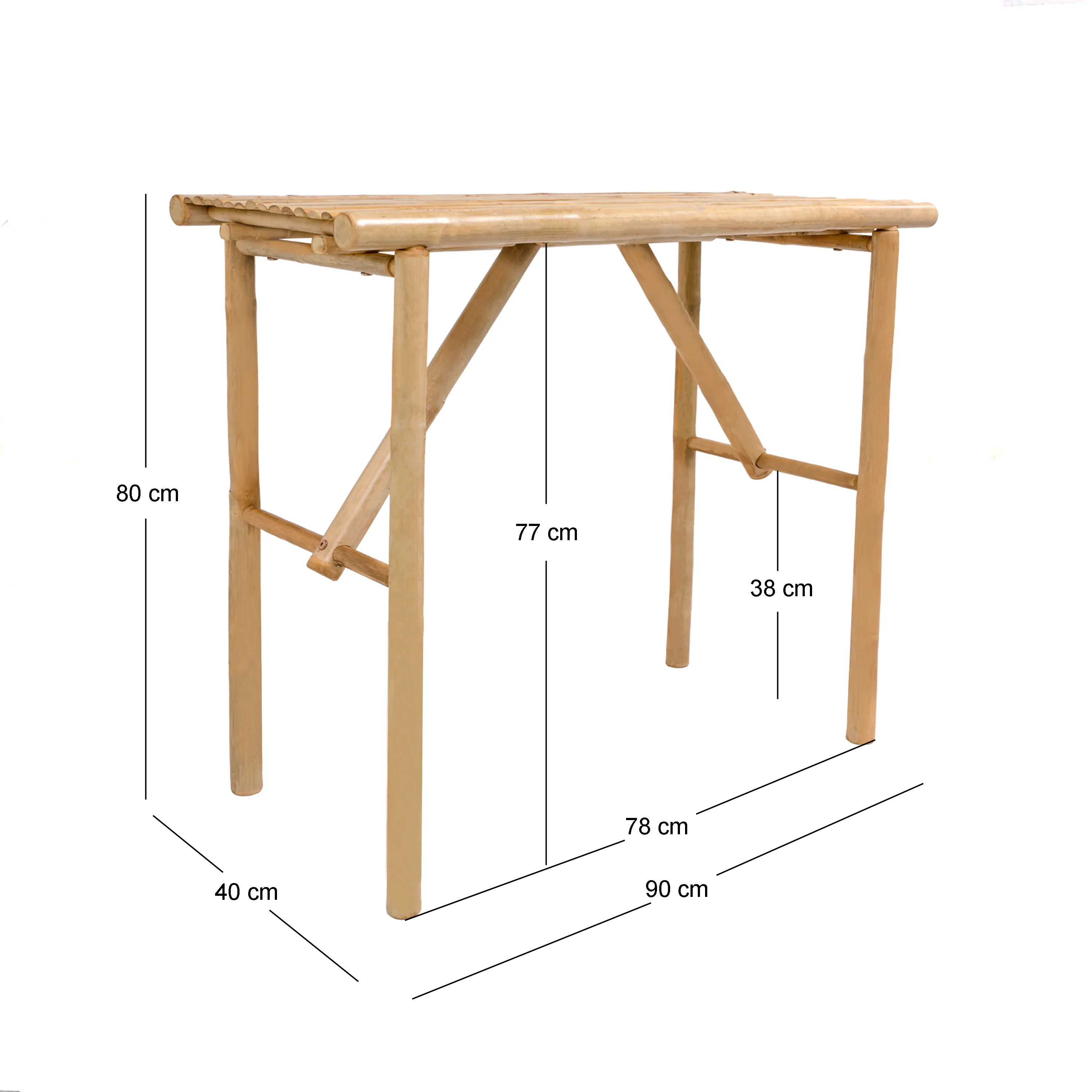 PATTANI - Console en bois de bambou massif coloris naturel - Image 5