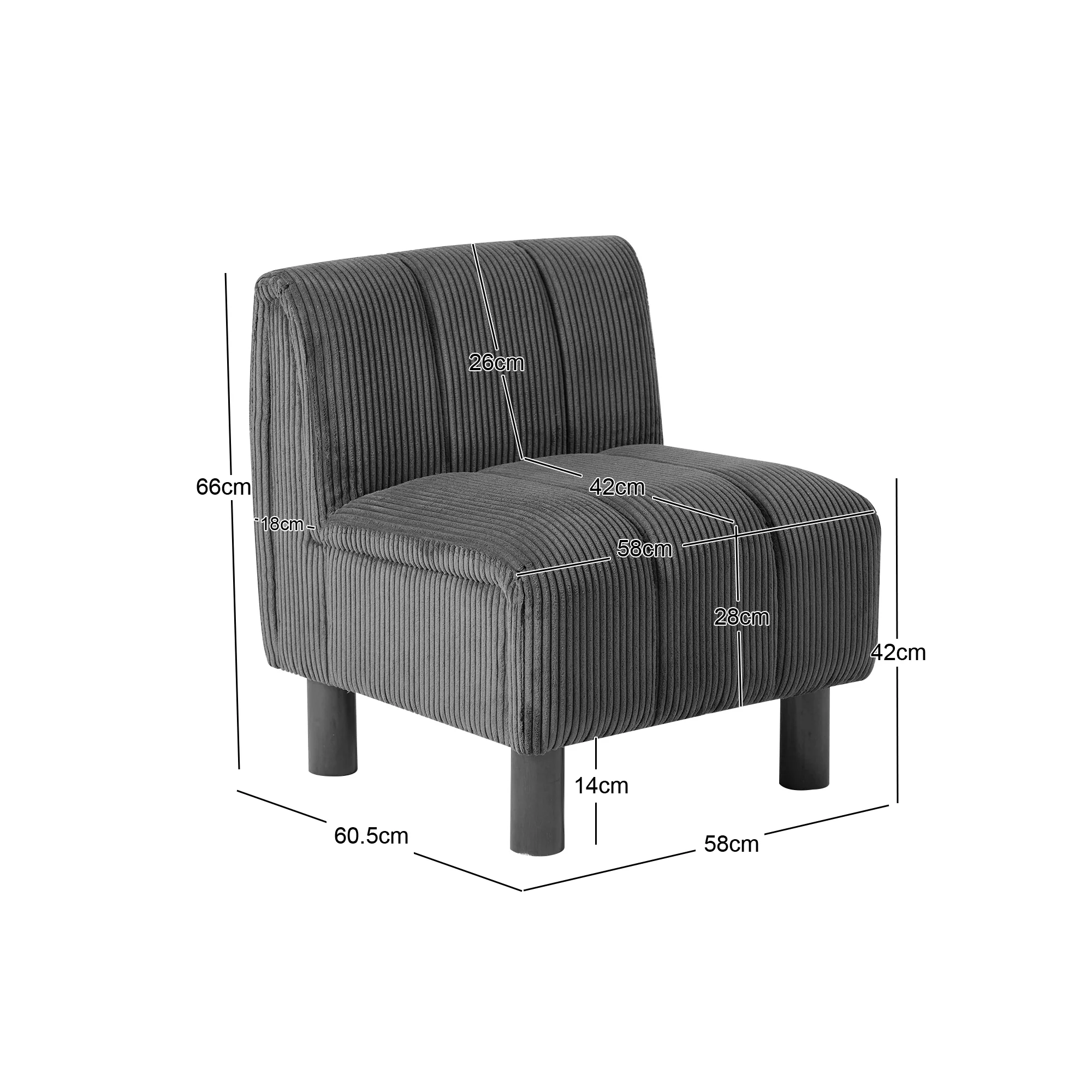 PORTO - Fauteuil de salon en bois massif et velours côtelé vert - Image 4