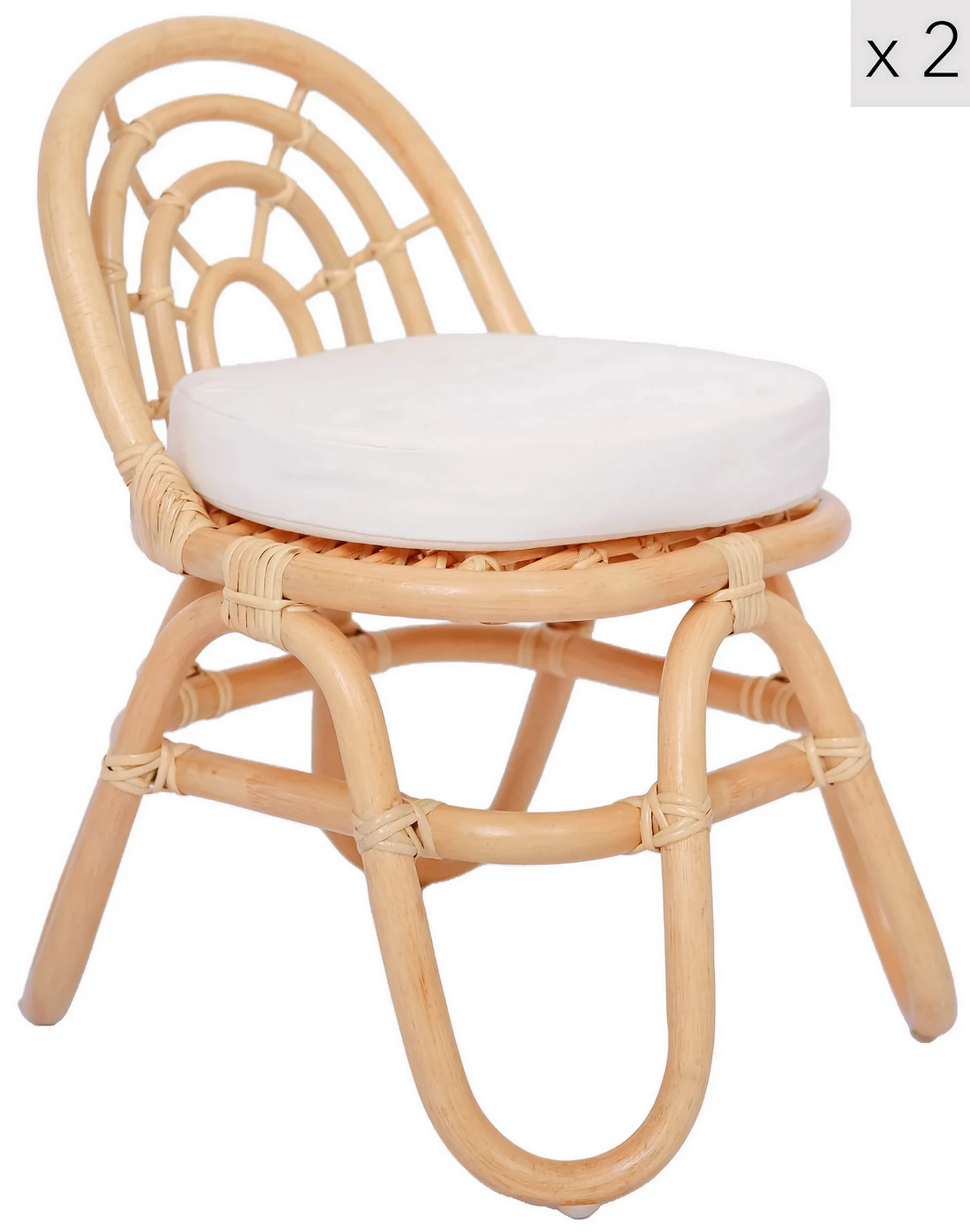 PULAU - Lot de 2 chaises pour enfants en rotin naturel - Image 6