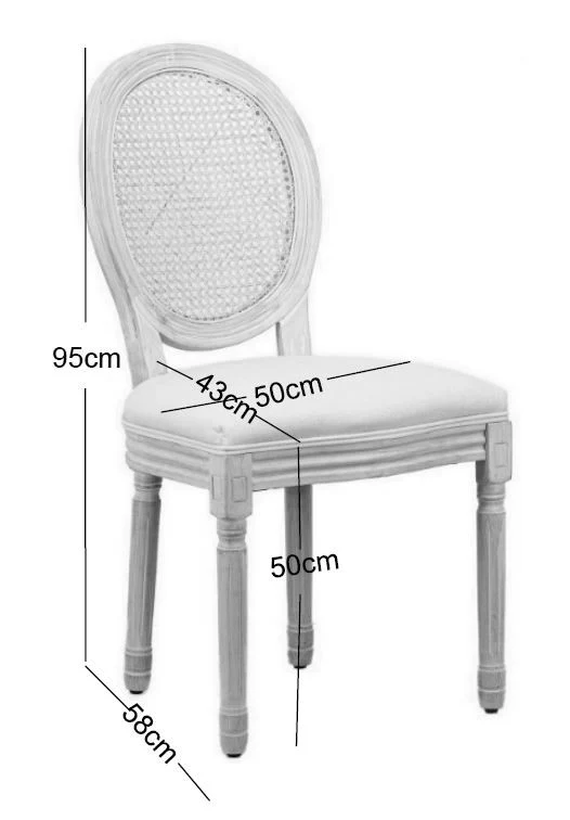 RICHELIEU - Lot de 2 chaises en bois avec assise en tissu beige - Image 5