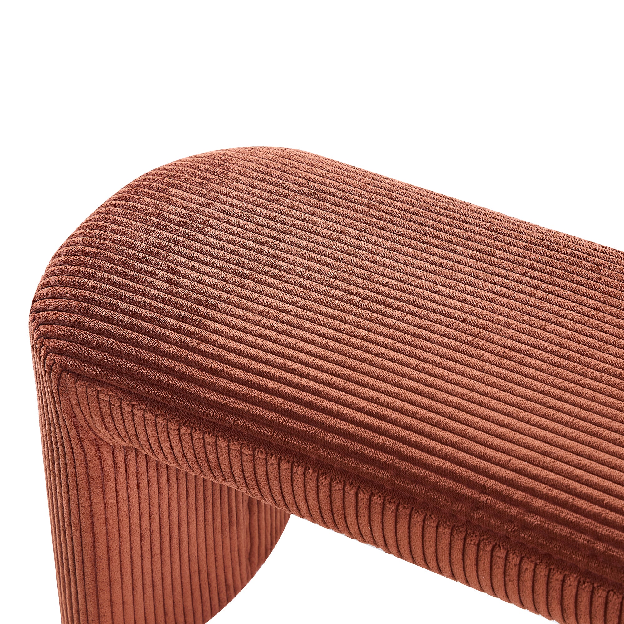 RIGA - Banc style scandinave en velours côtelé terracotta - Image 8