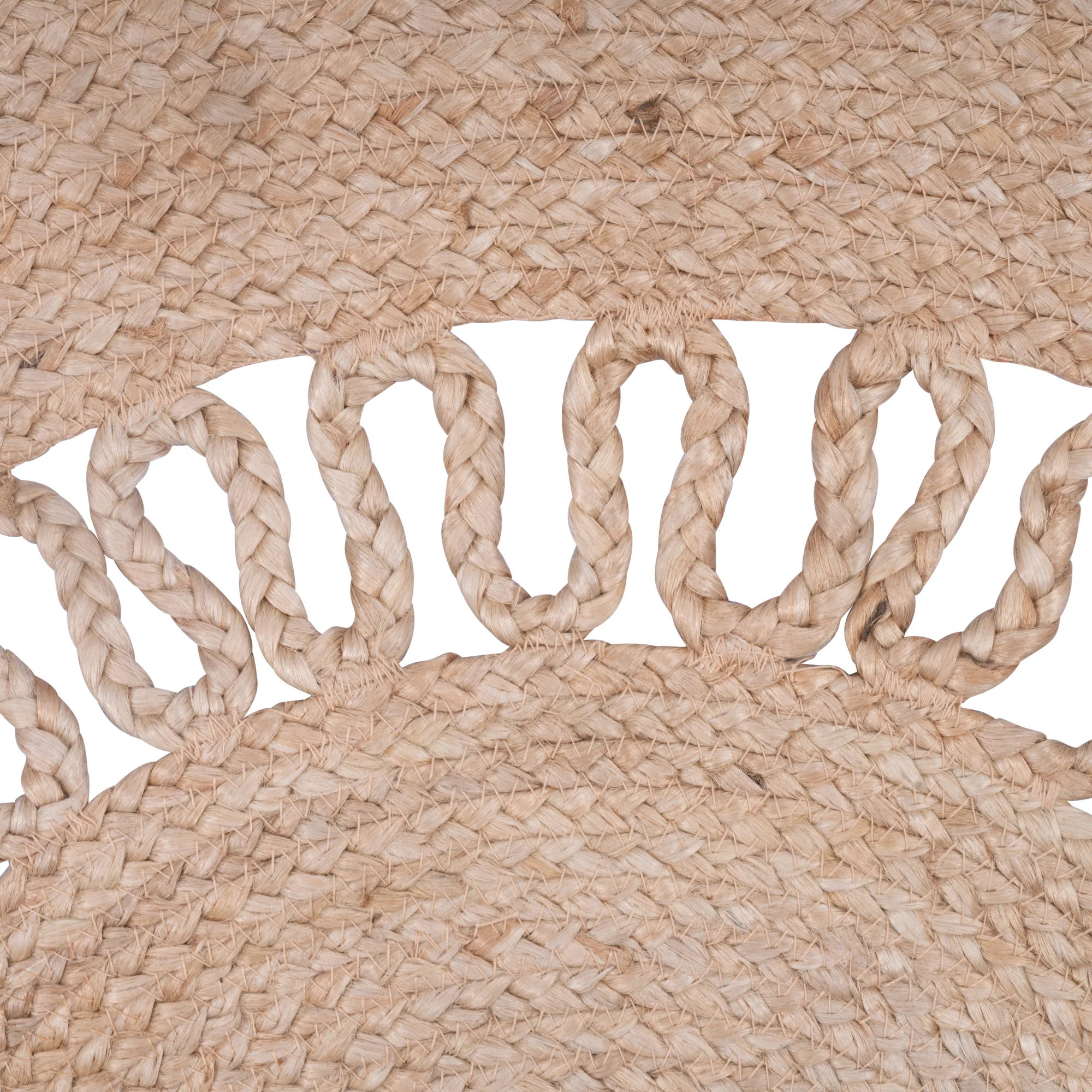 RUNE- Tapis rond en jute naturelle tissée marron 180 x 180 cm - Image 8