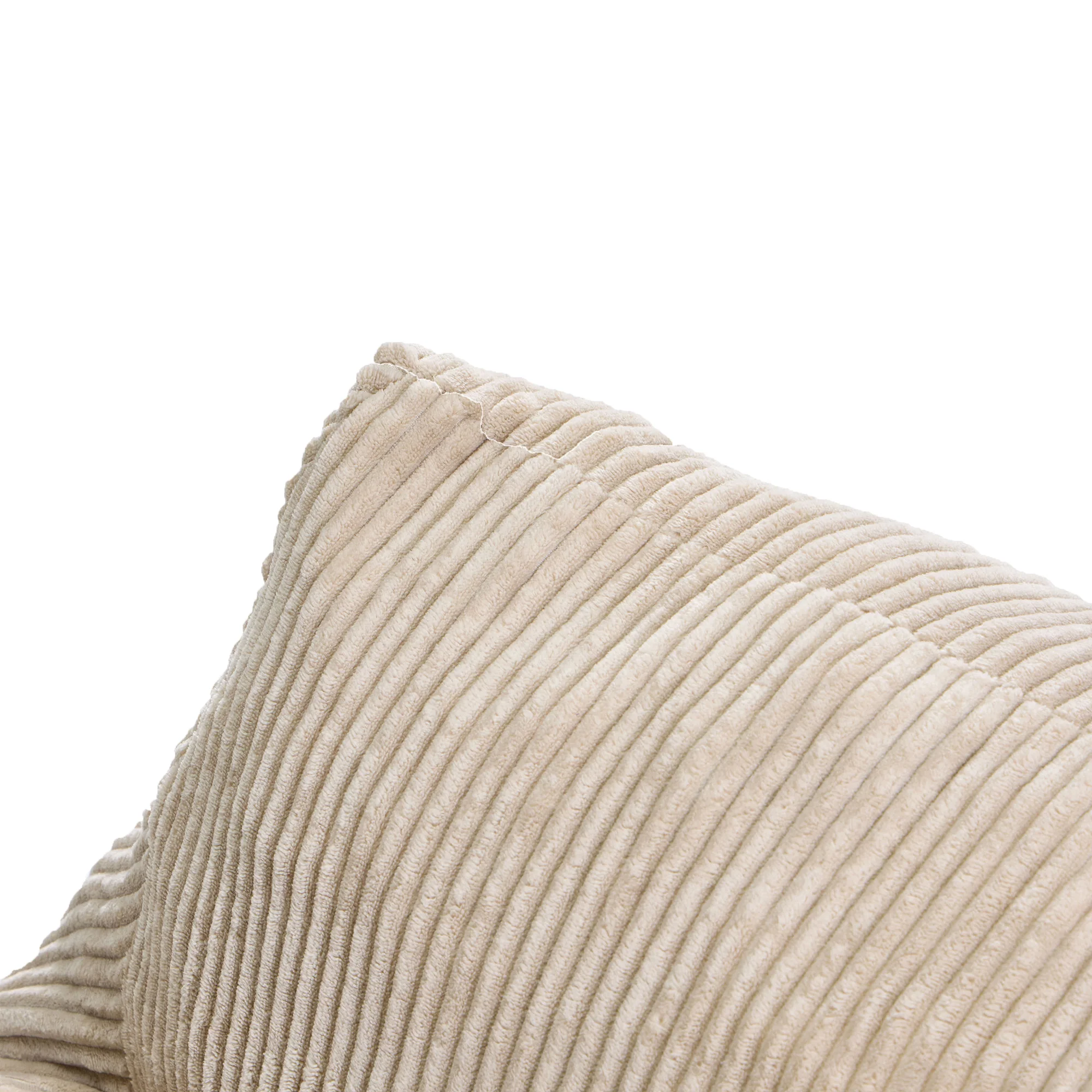 SABY - Pouf et repose pieds en velours côtelé beige - Image 7