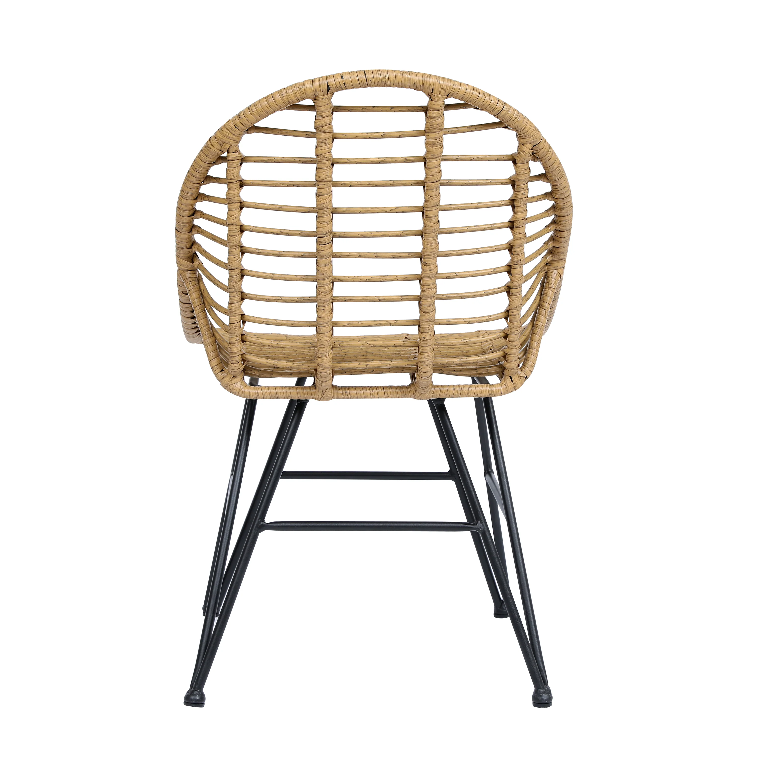 SAIGON - Lot de 4 chaises en métal et rotin - Image 7