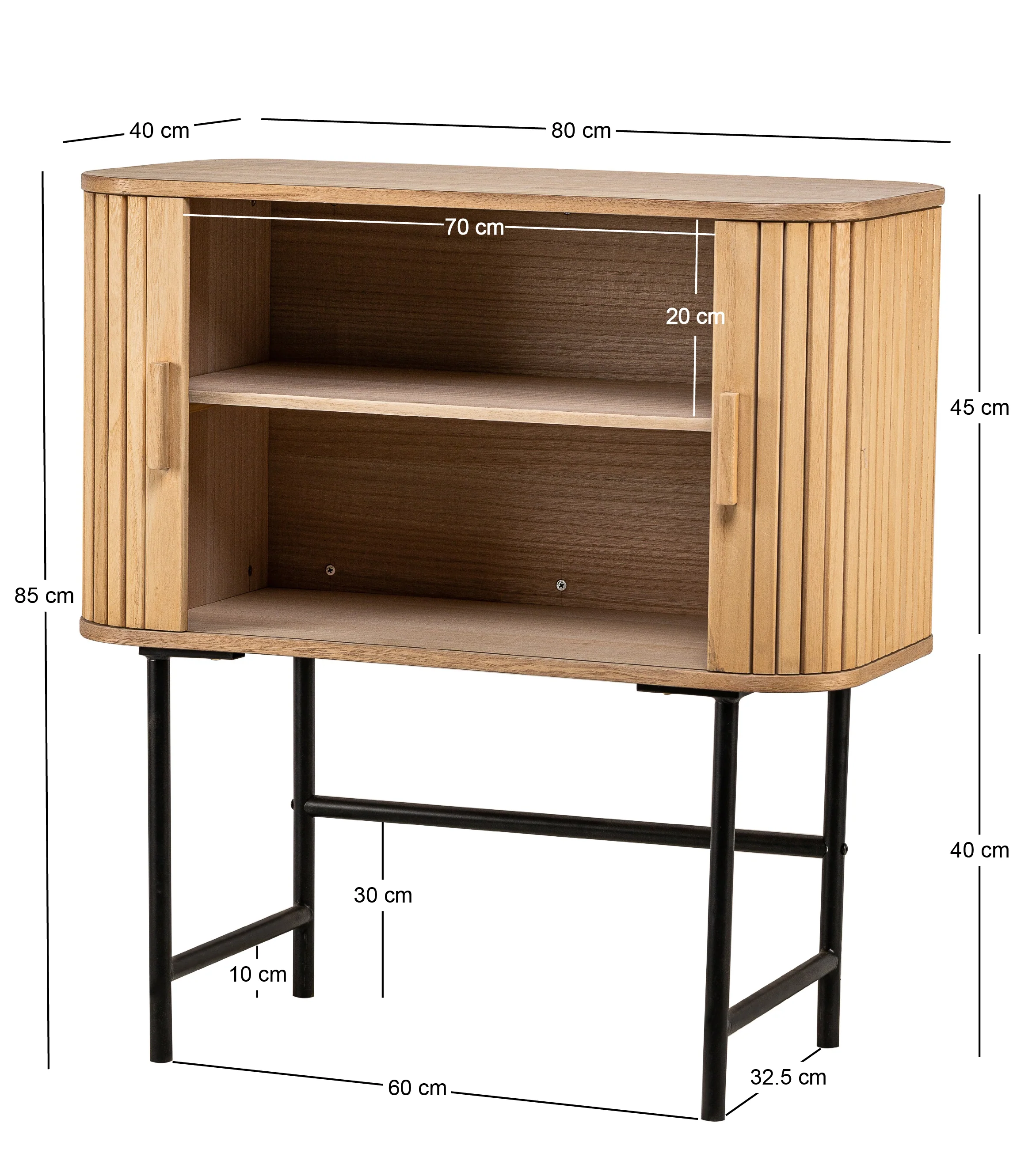 SAITA - Buffet 2 portes en bois et metal - Image 5