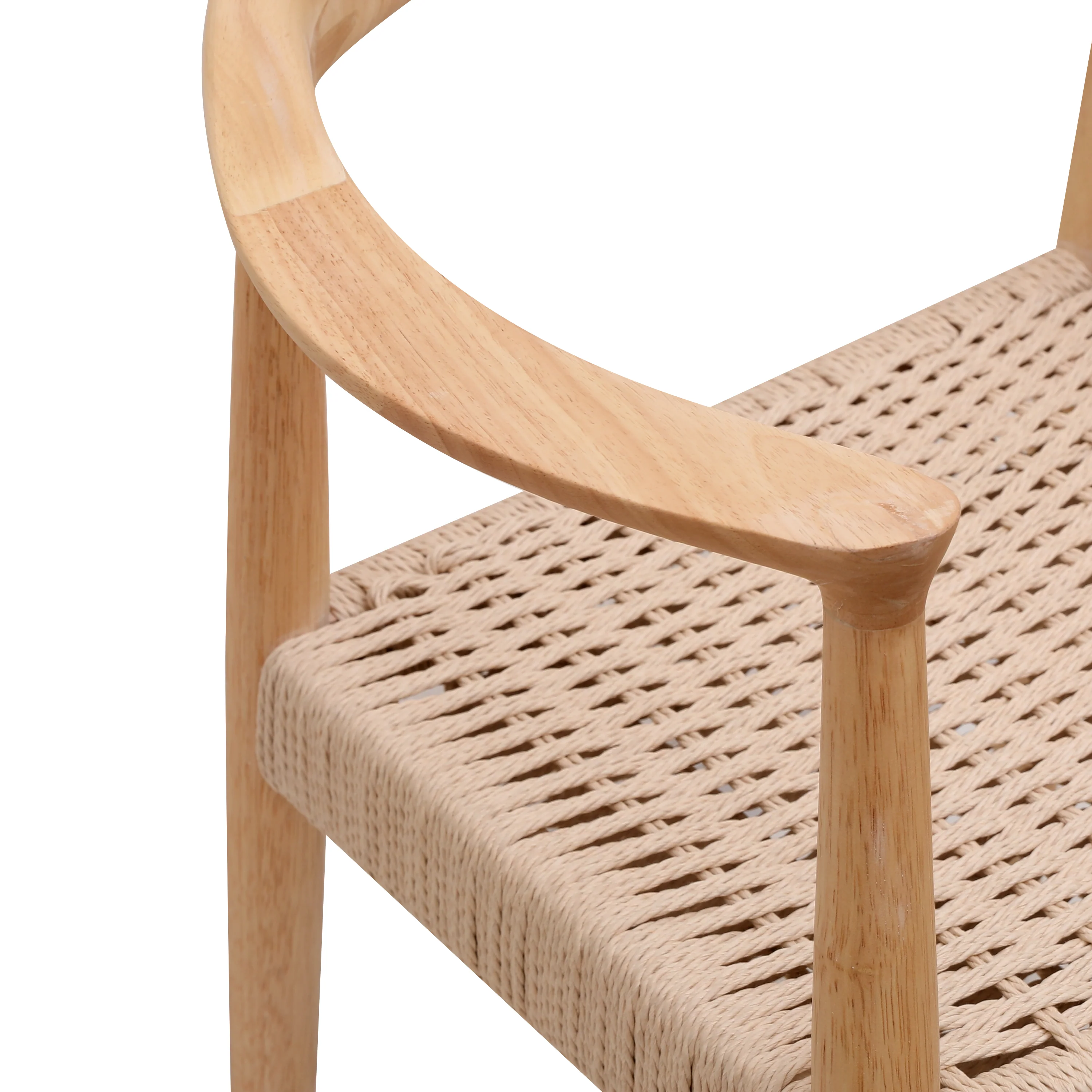 SALTA - Chaise de salle à manger en bois massif et corde naturelle - Image 4