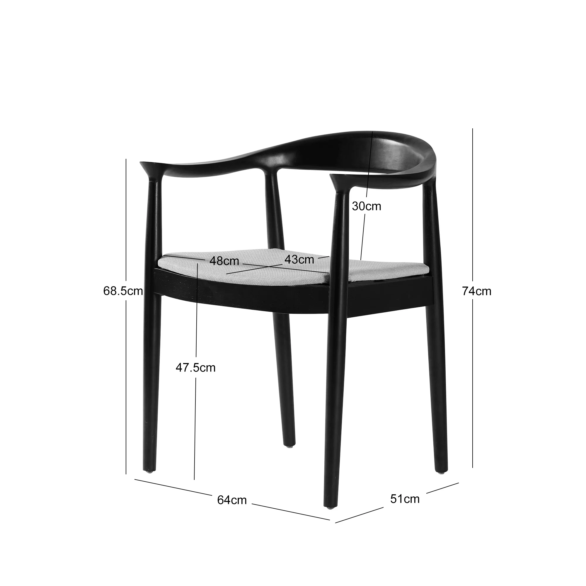 SALTA - Lot de 2 chaises de salle à manger en bois foncé et corde - Image 4