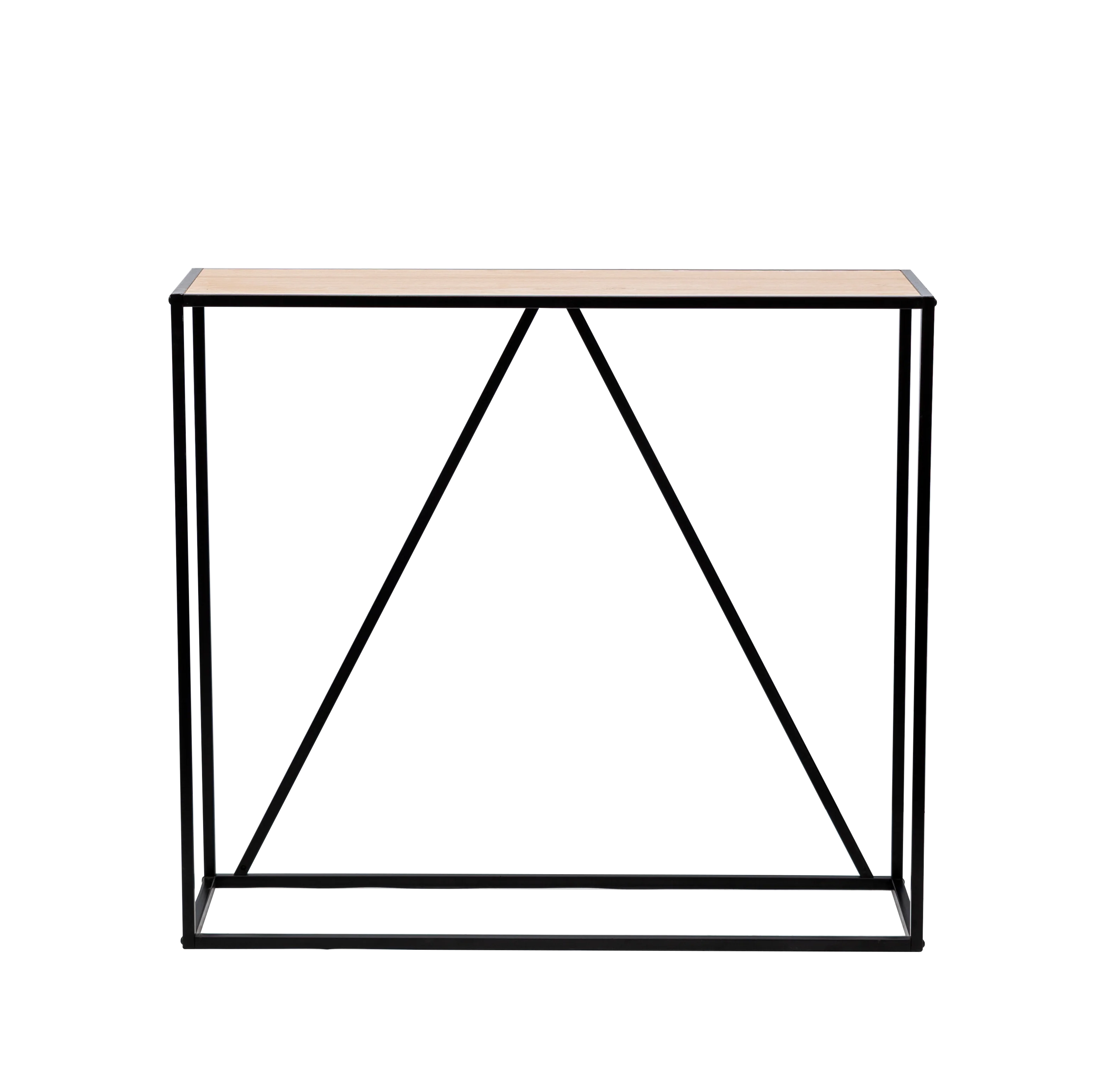 SOLNA - Console style industriel en bois et métal noir - Image 3