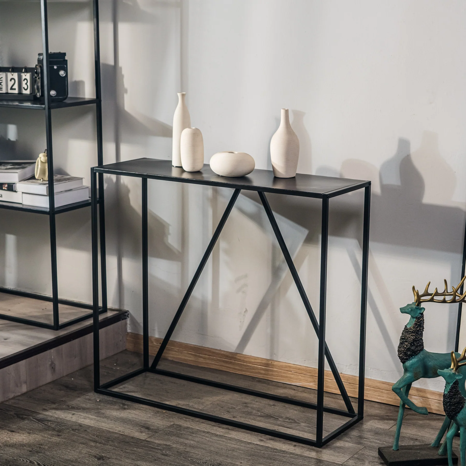 SOLNA - Console style industriel en métal noir - Image 9