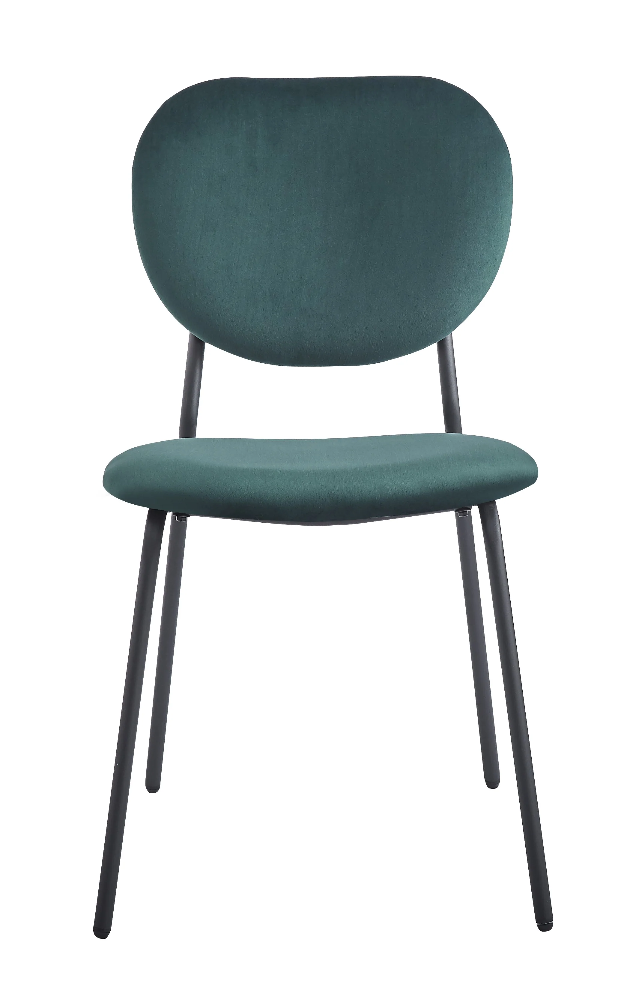 SUZUKA - Lot de 2 chaises scandinaves en métal et velours vert - Image 4