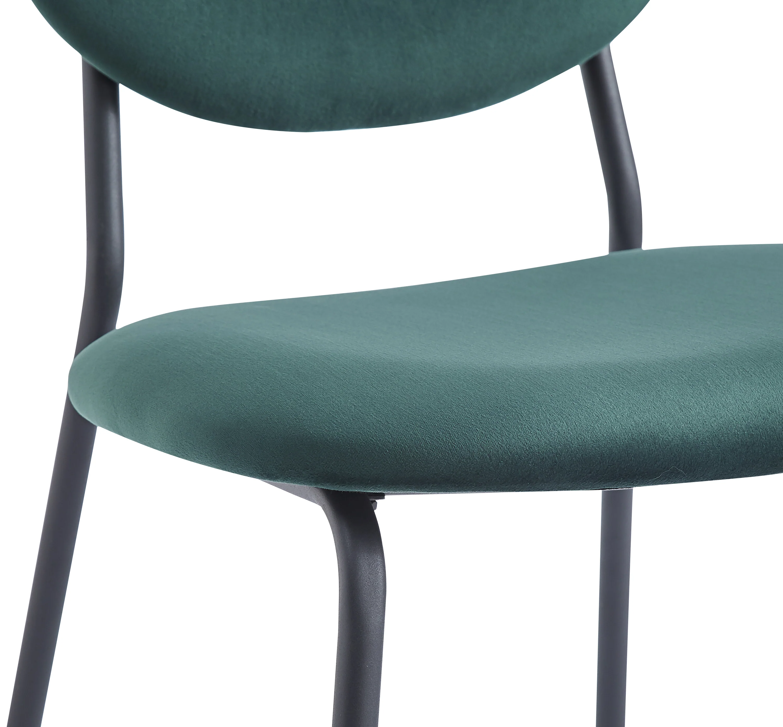 SUZUKA - Lot de 2 chaises scandinaves en métal et velours vert - Image 7