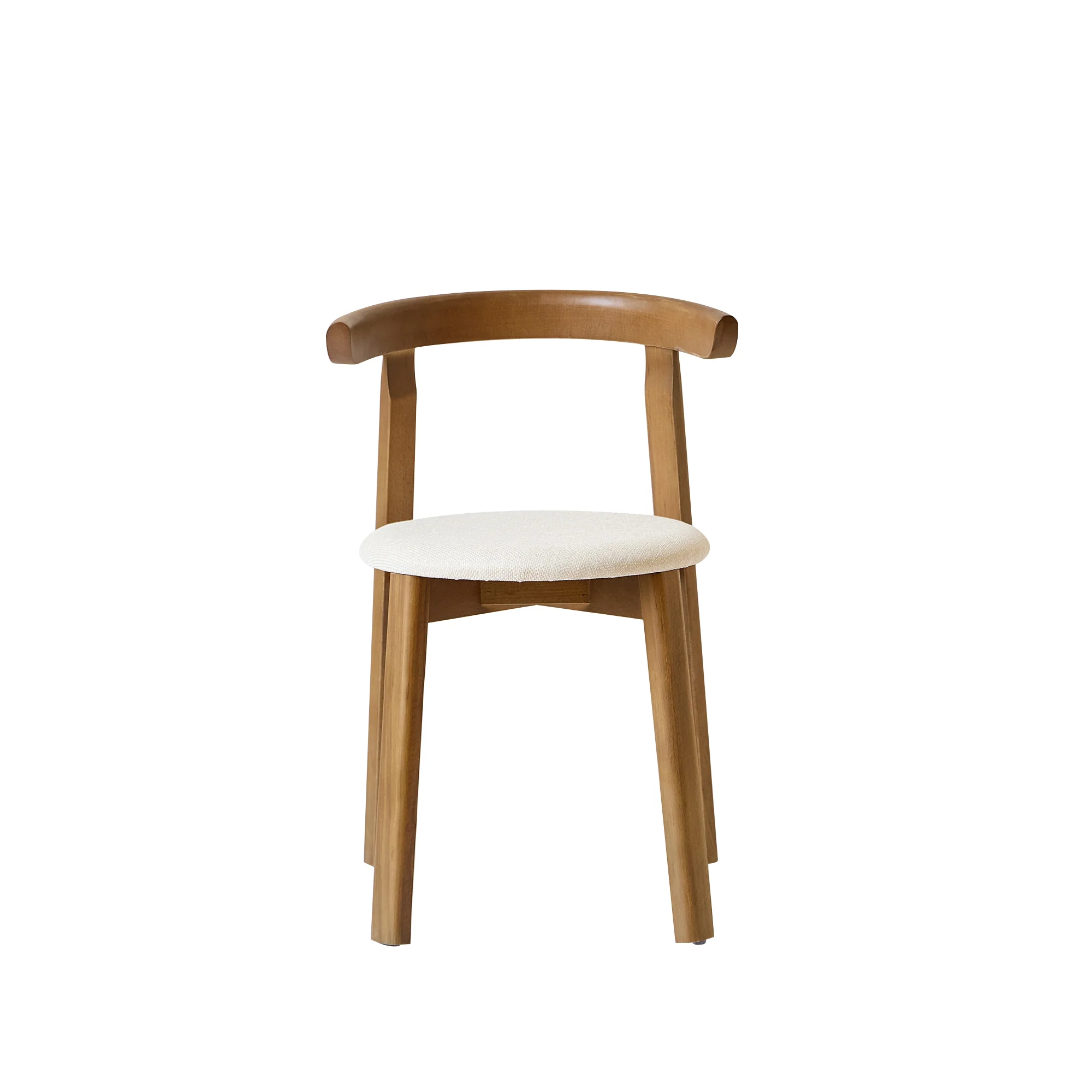 SYOTE - Lot de 2 chaises de salle à manger en bois foncé et tissu beige - Image 6