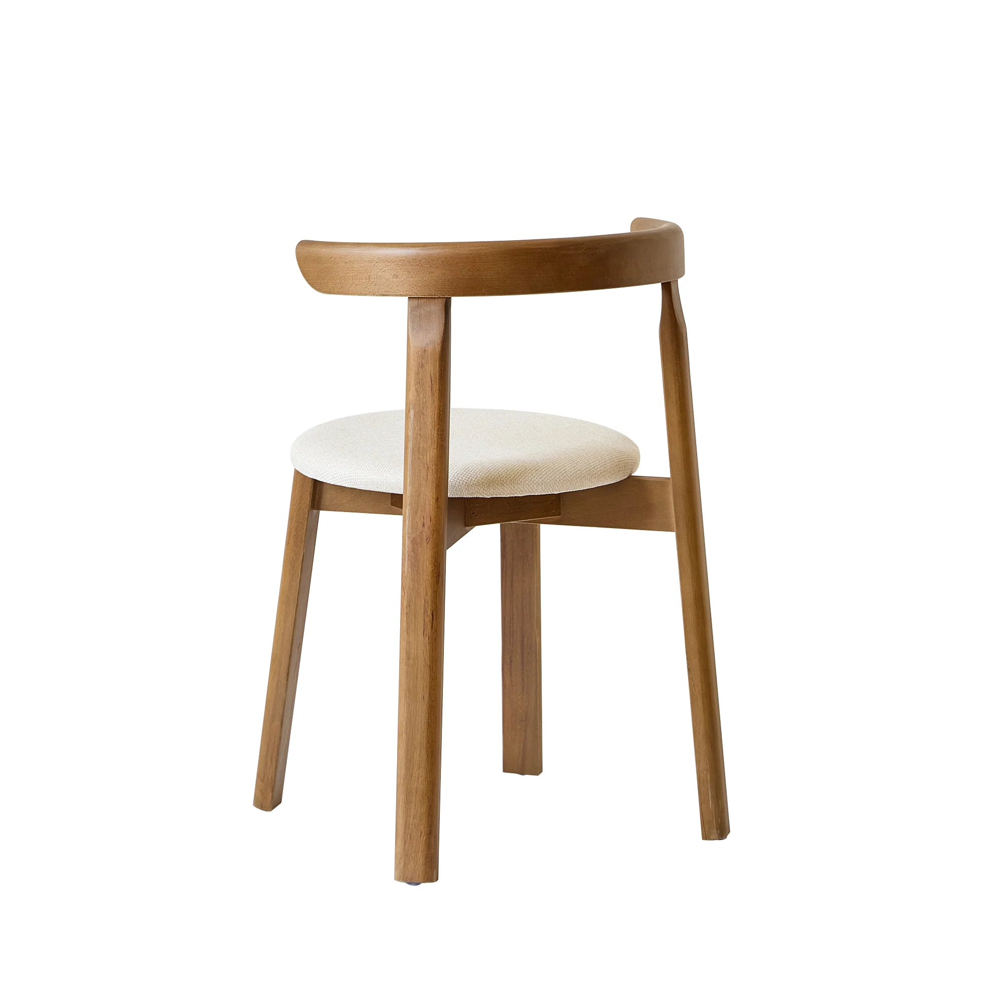 SYOTE - Lot de 2 chaises de salle à manger en bois foncé et tissu beige - Image 7