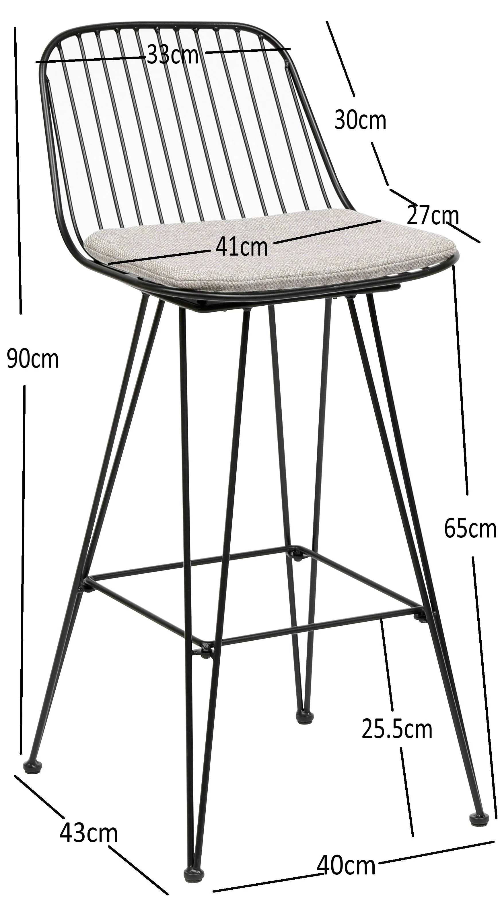 CHESTER - Lot de 2 tabourets de bar en métal style industriel noir - Image 5