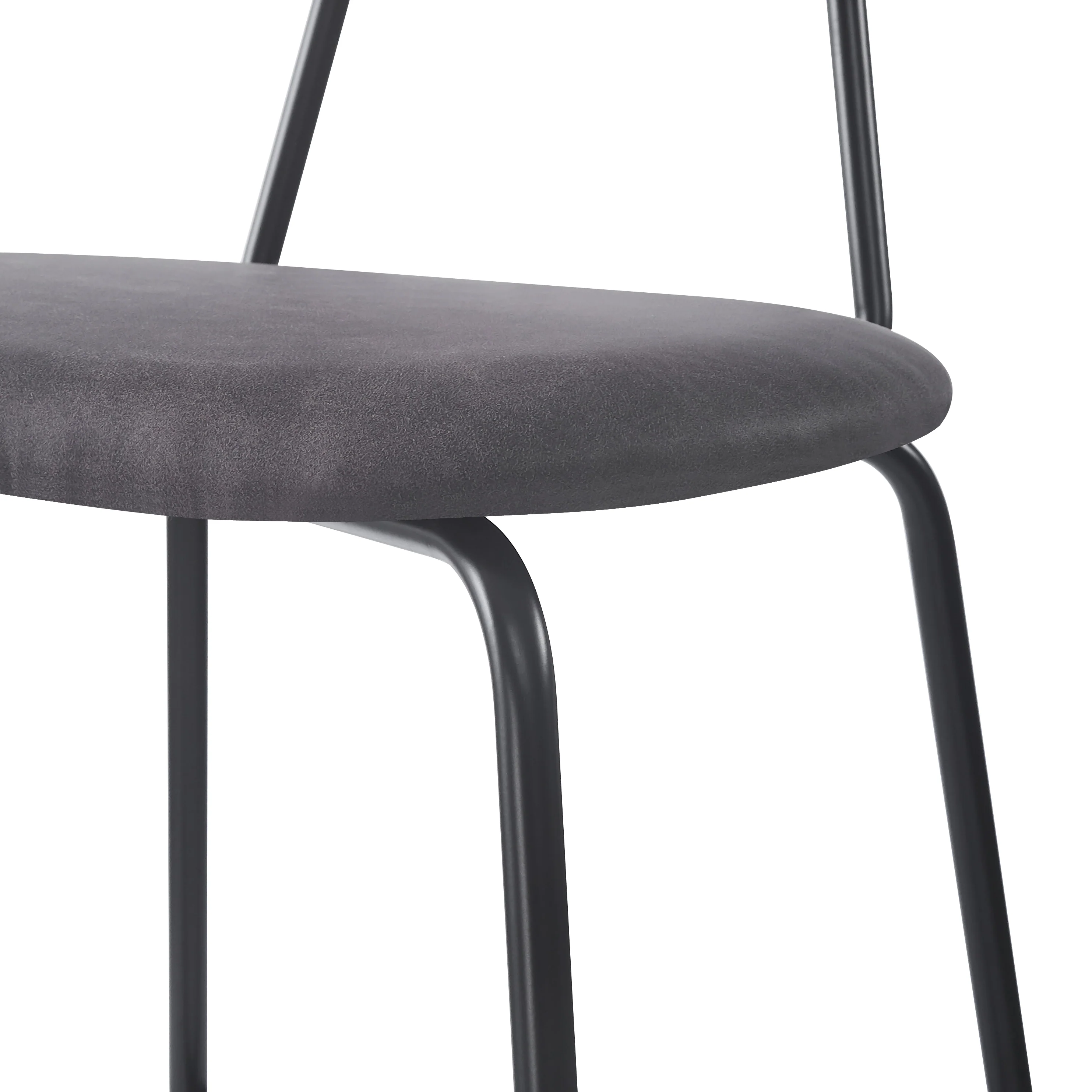 OREBRO - Lot de 2 tabourets de bar en métal et cannage suèdine noir - Image 8