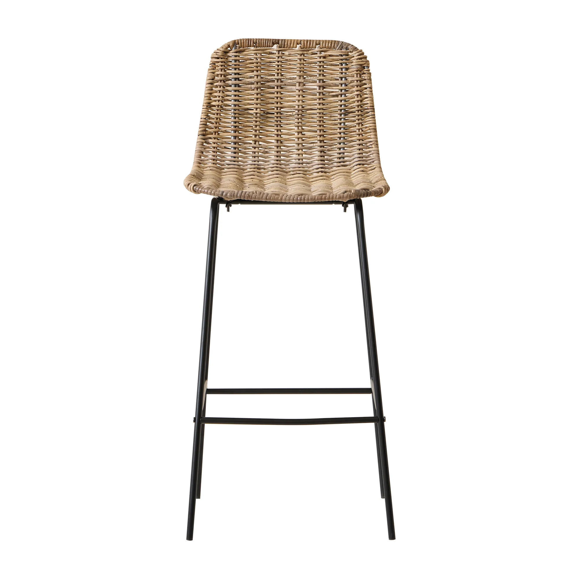 PENANG - Lot de 2 tabourets de bar en métal et fibres naturelles - Image 7