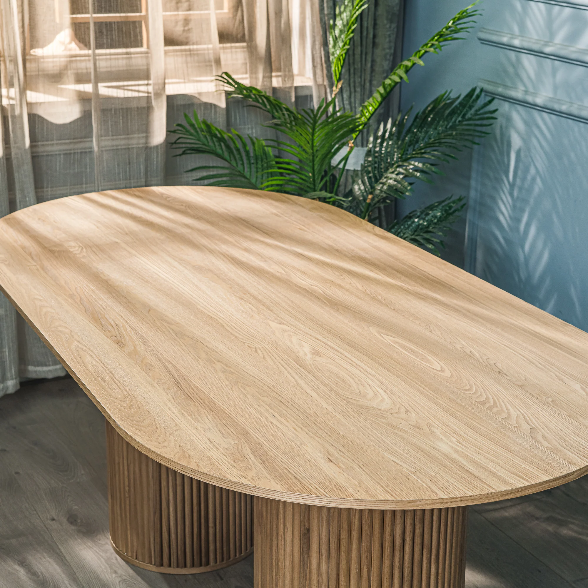 PIREUS - Table a manger ovale 6 personnes en pin massif - Image 3