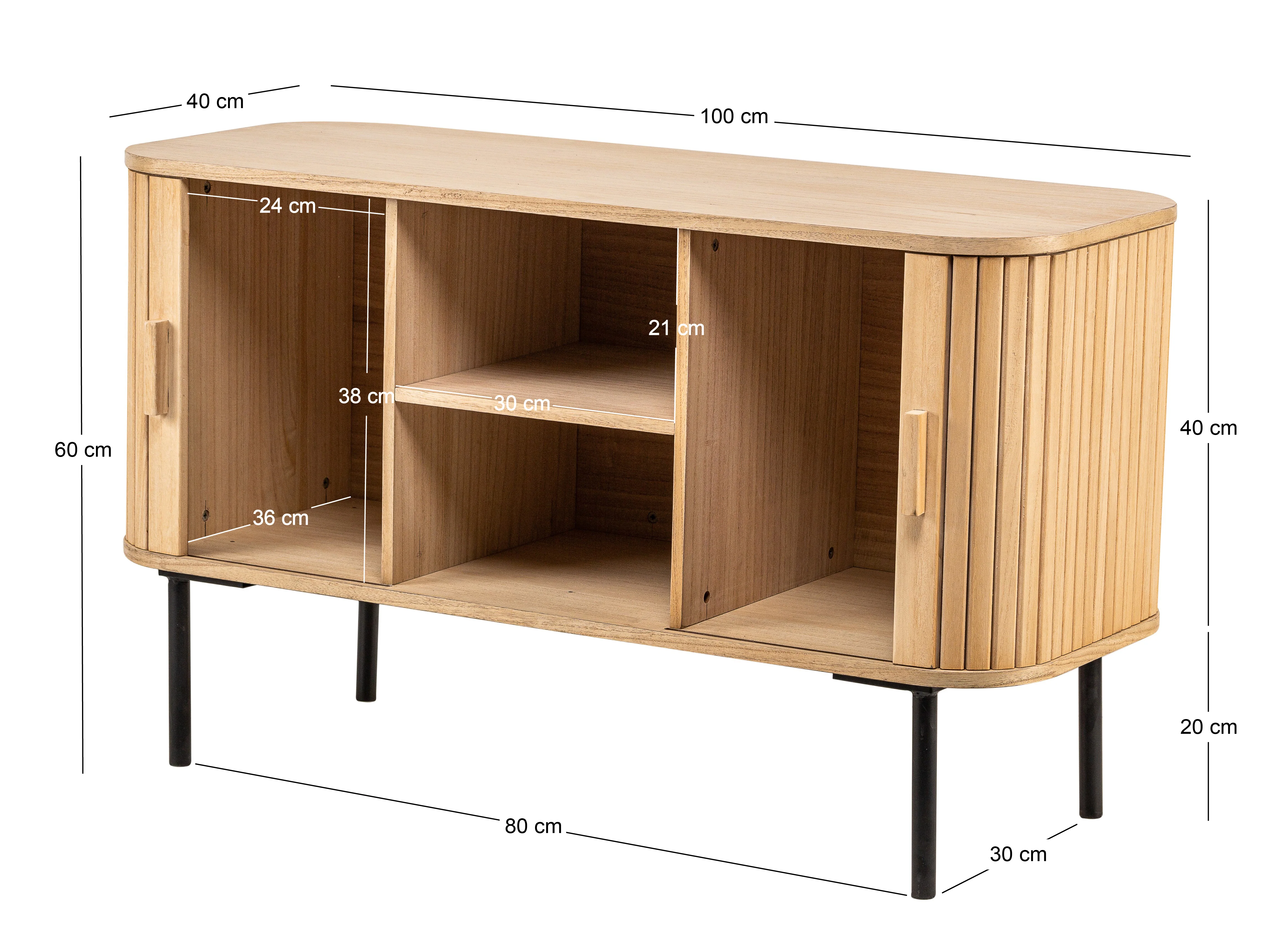 TAITO - Meuble TV 2 portes en bois et metal - Image 5
