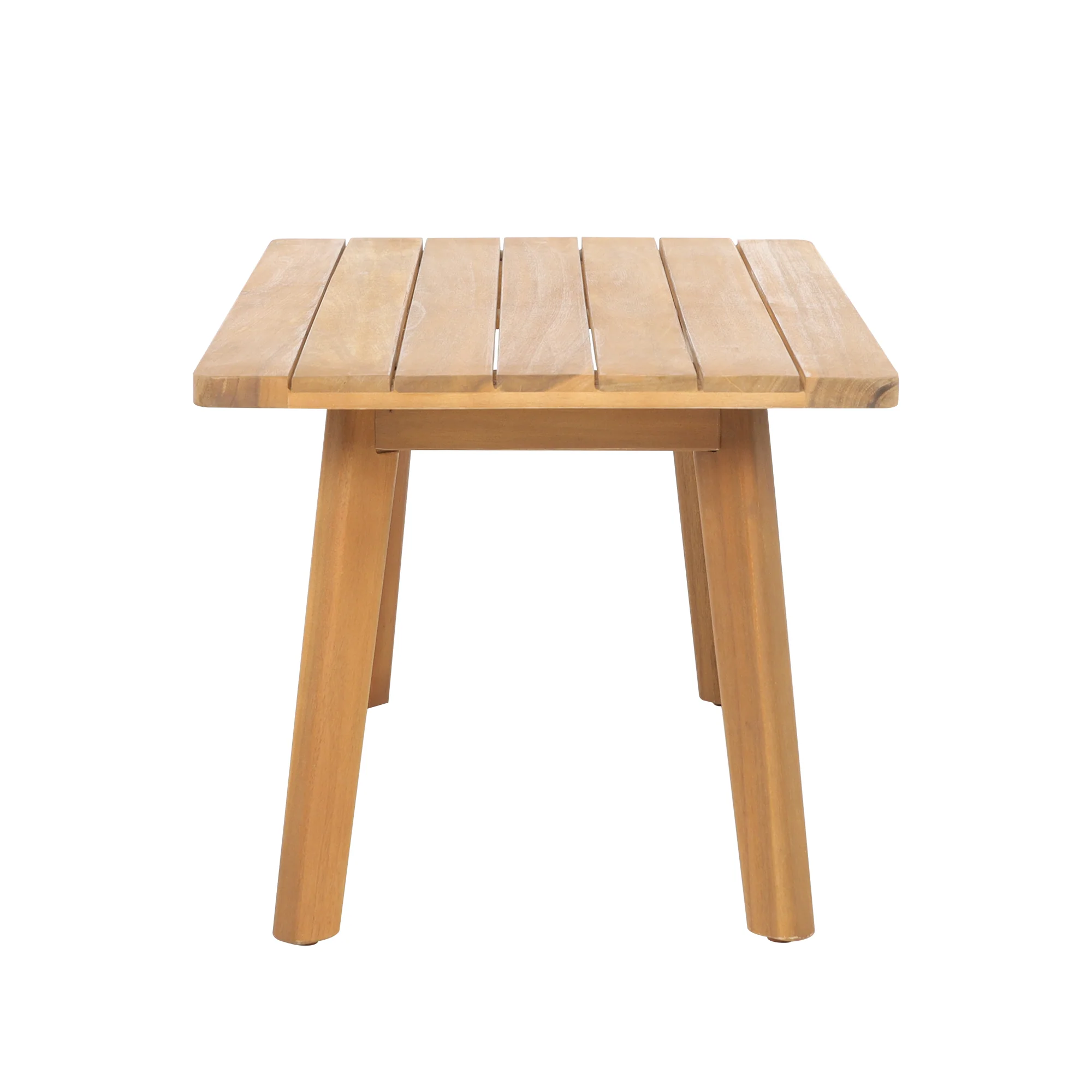 TEMUCO - Salon de jardin en rotin et bois massif beige - Image 8