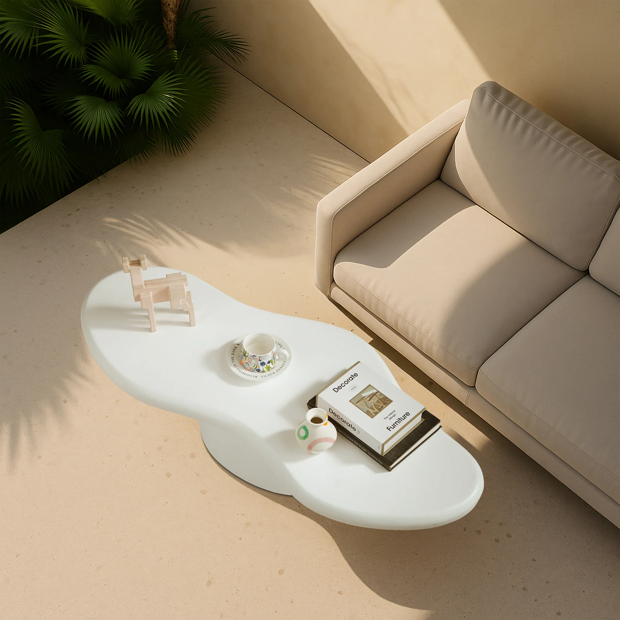 TORNIO - Table basse indoor outdoor en magnésite blanc - Image 4