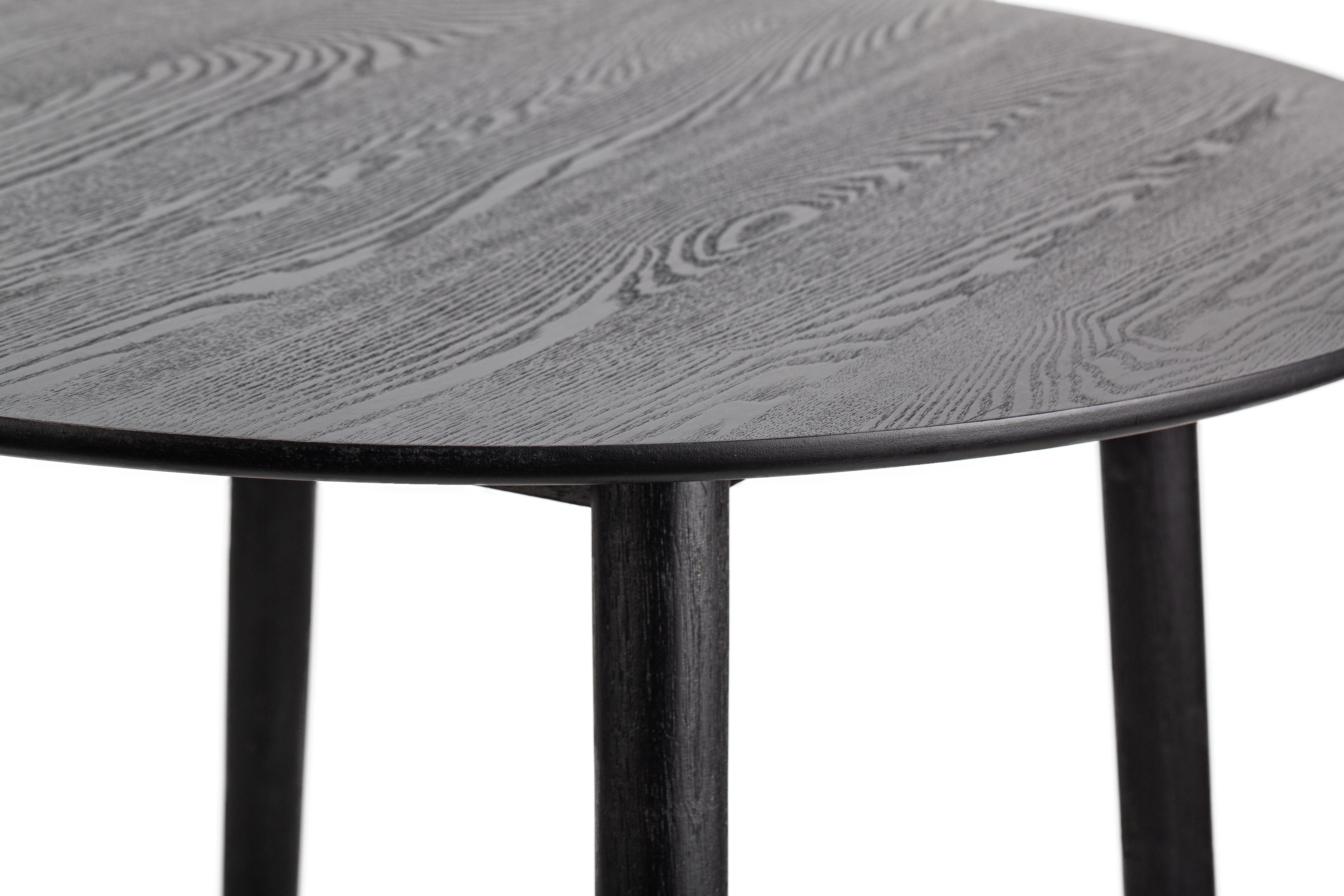 TRADITION - Table a manger ronde 4 personnes en pin massif D90 coloris noir - Image 4