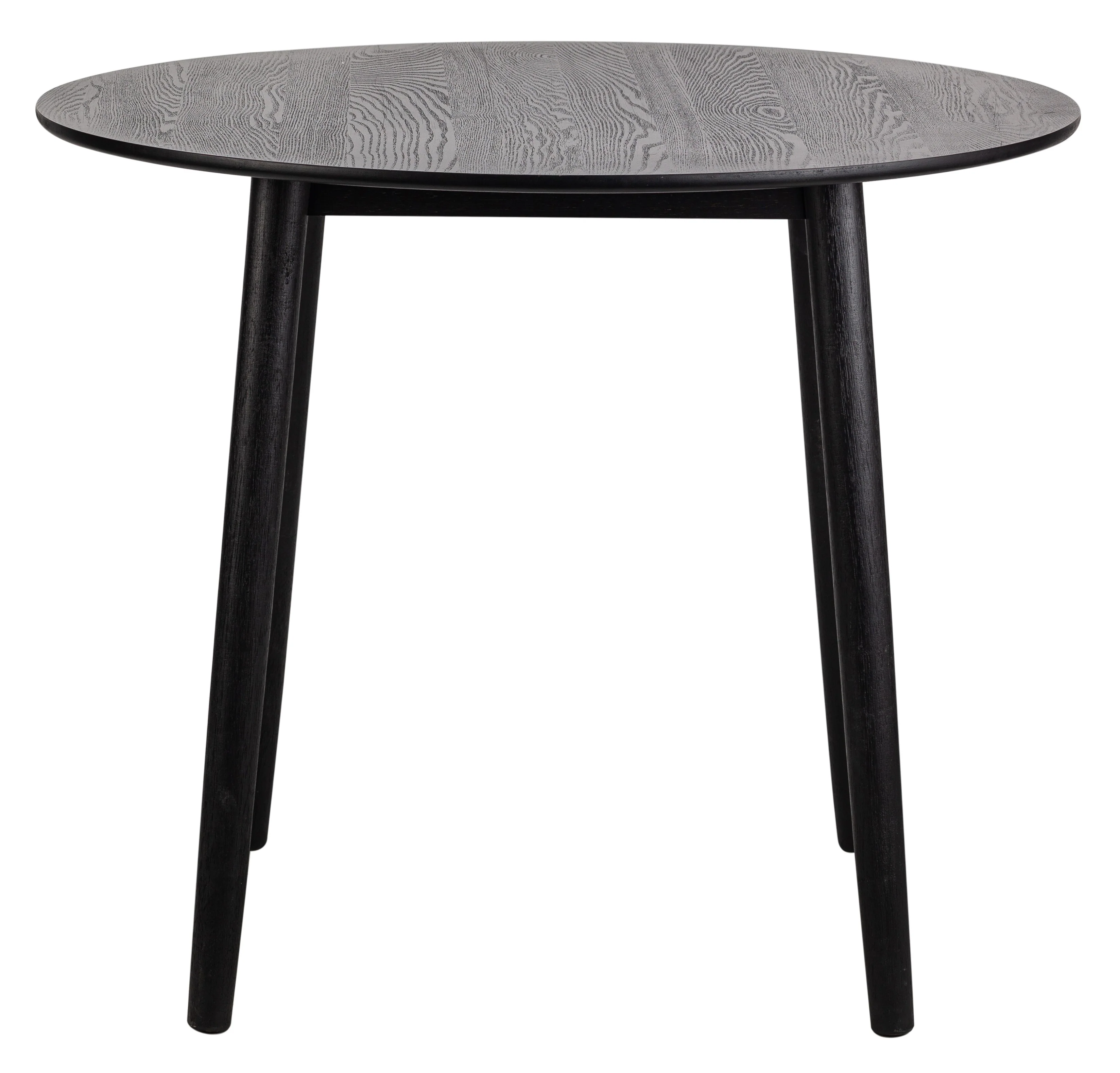 TRADITION - Table a manger ronde 4 personnes en pin massif D90 coloris noir - Image 7