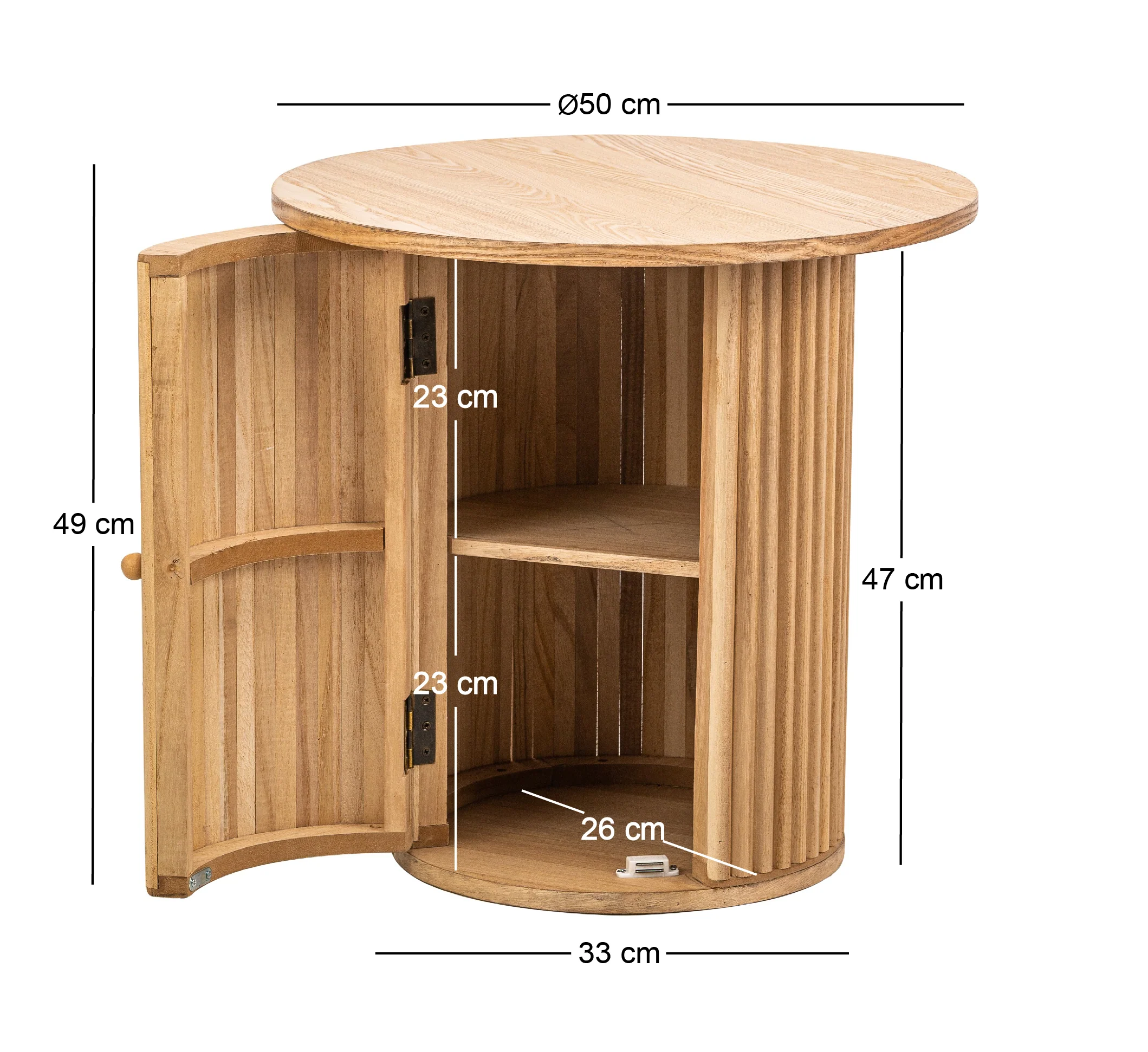 TRINIDAD - Table d'appoint en bois massif coloris naturel - Image 5