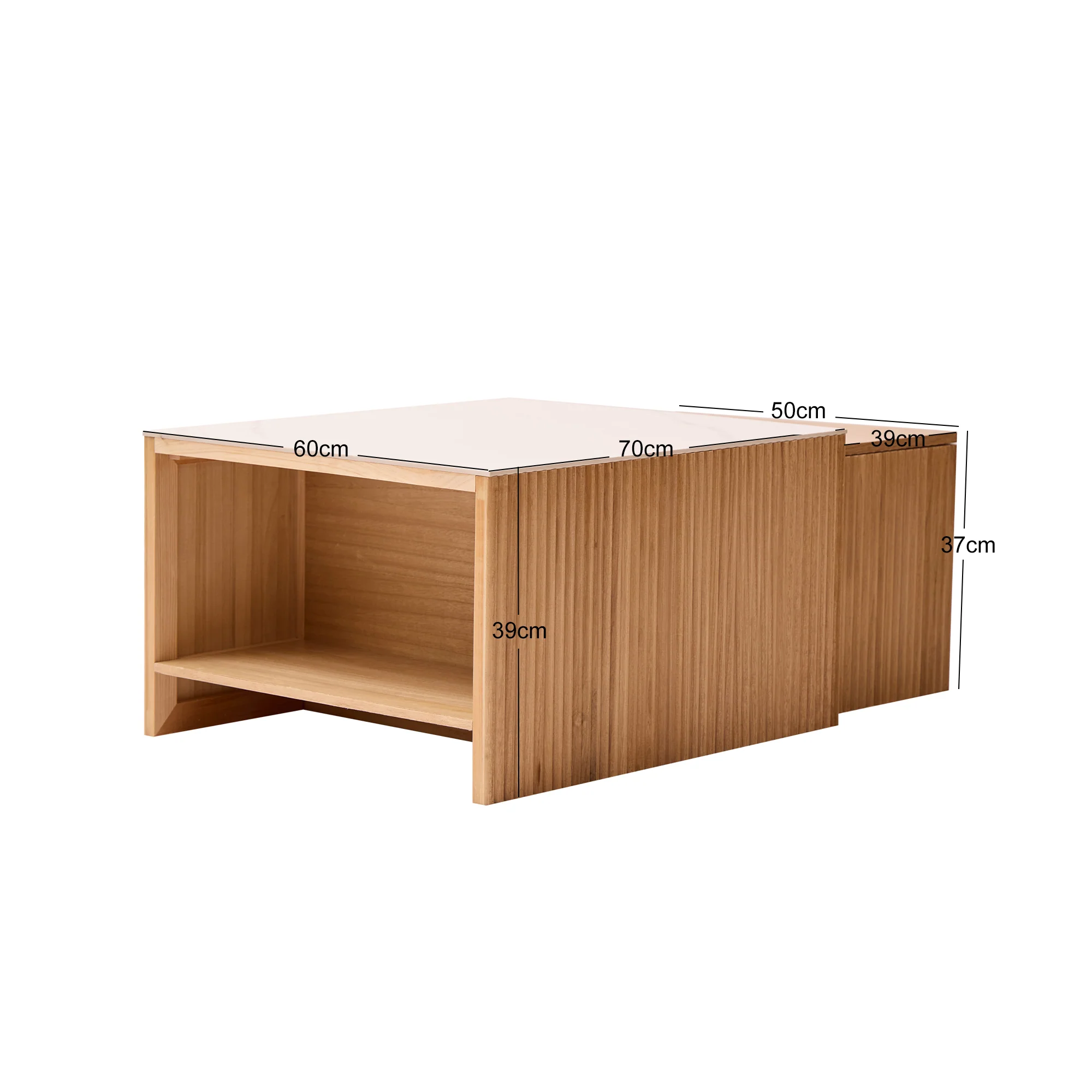 TROMSO - Set de 2 tables basses gigognes en bois et effet marbre - Image 5